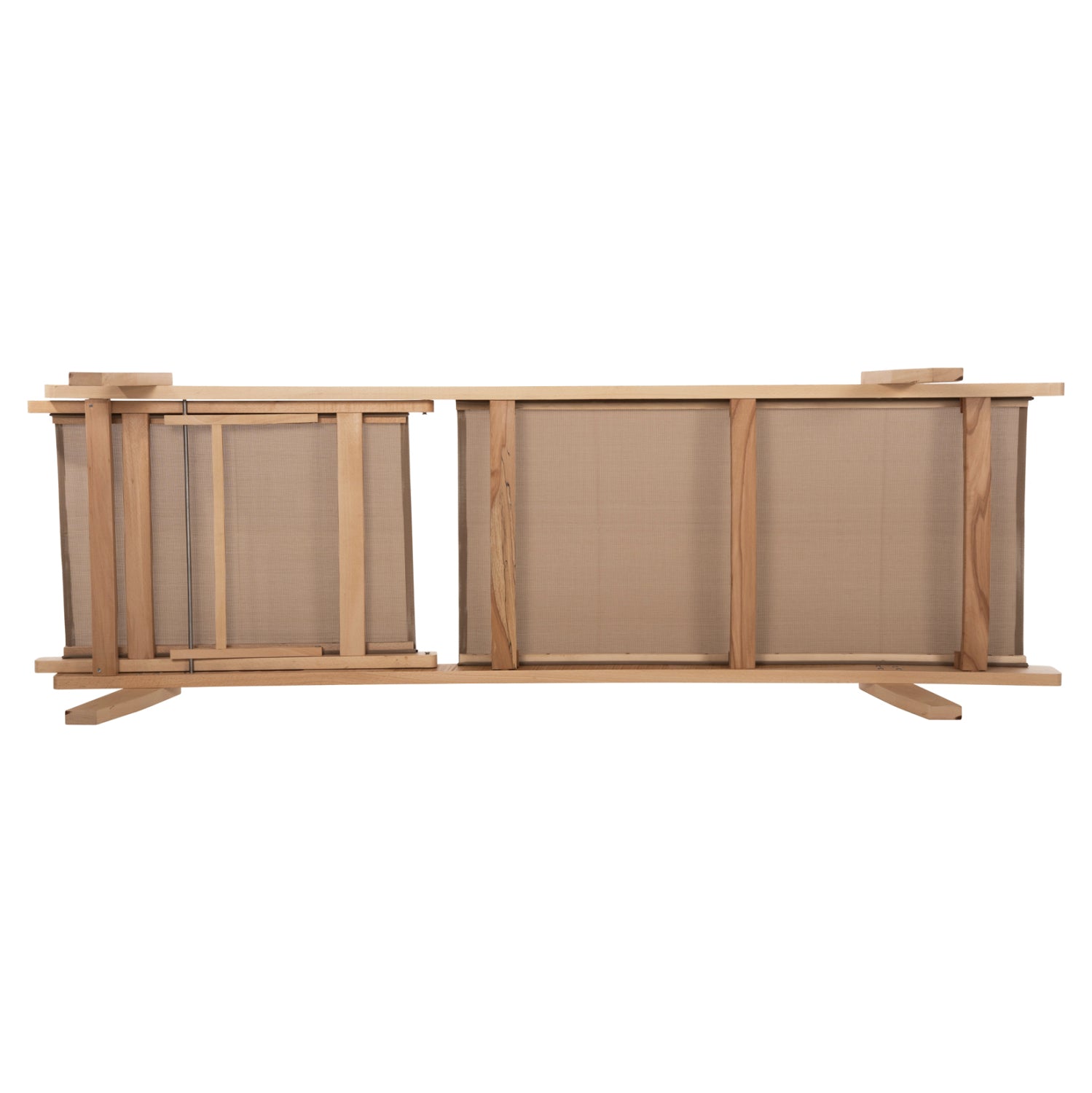 Професионален шезлонг  CRETA  мока цвят /бкова дървесина 200x61-66x31-91cm.