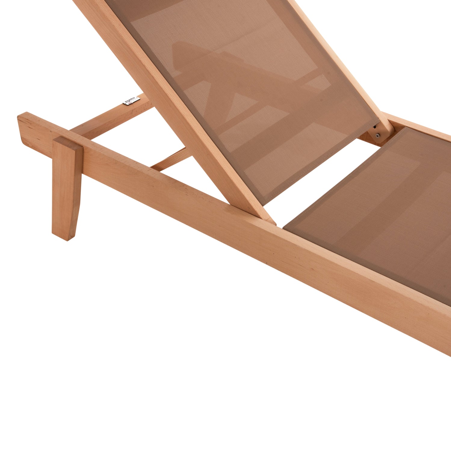Професионален шезлонг  CRETA  мока цвят /бкова дървесина 200x61-66x31-91cm.