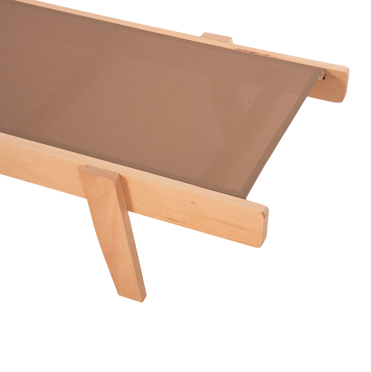 Професионален шезлонг  CRETA  мока цвят /бкова дървесина 200x61-66x31-91cm.