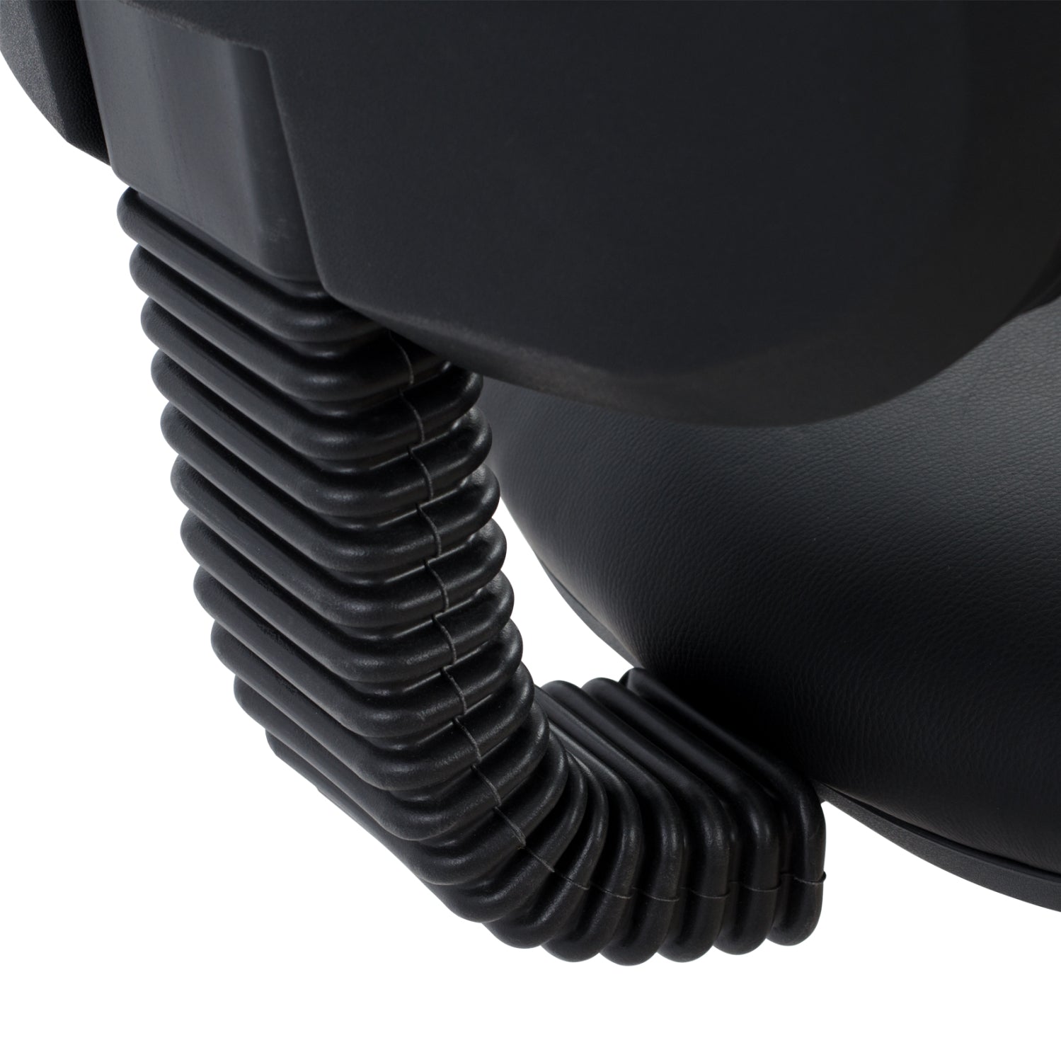 Офис стол  IVERN 56,5x60x136см черна еко кожа хром крак 64x55x112-120