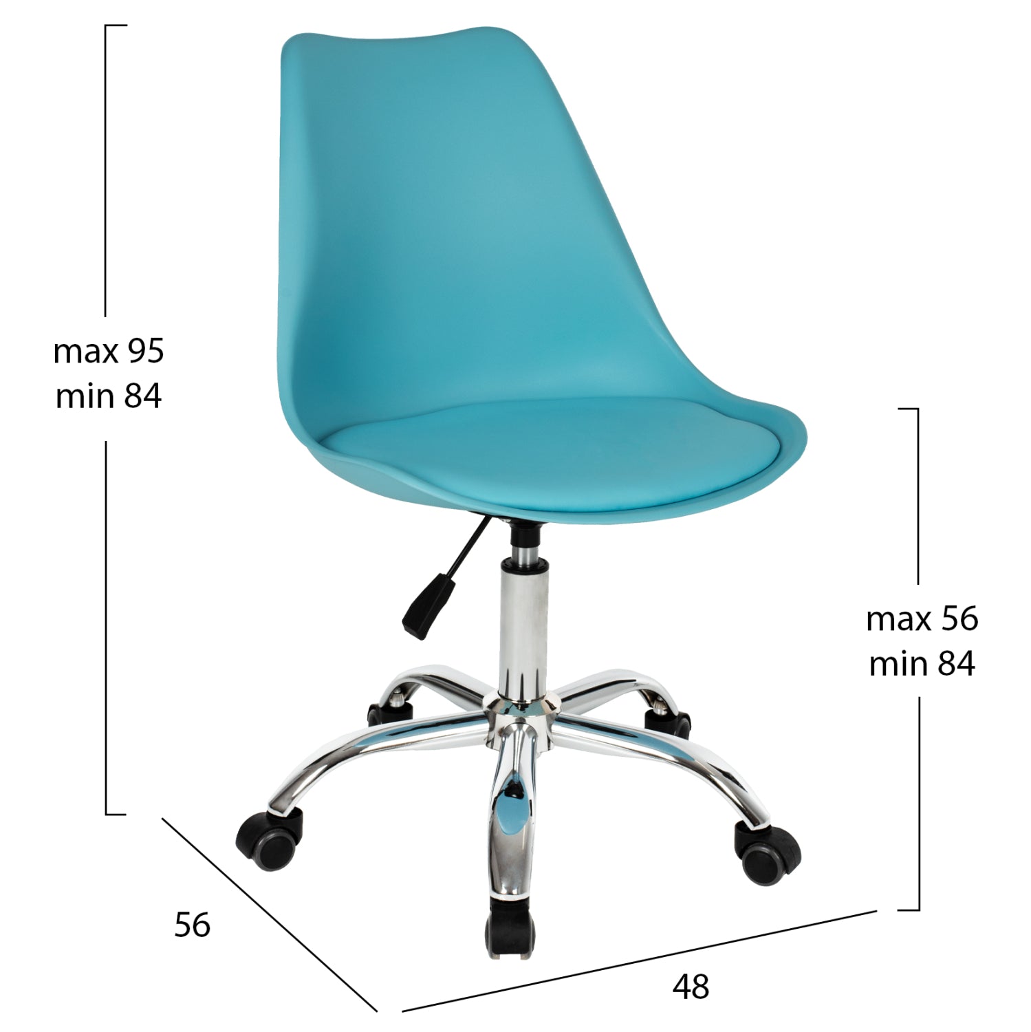 Офис стол Верона син цвят 48x56x95см