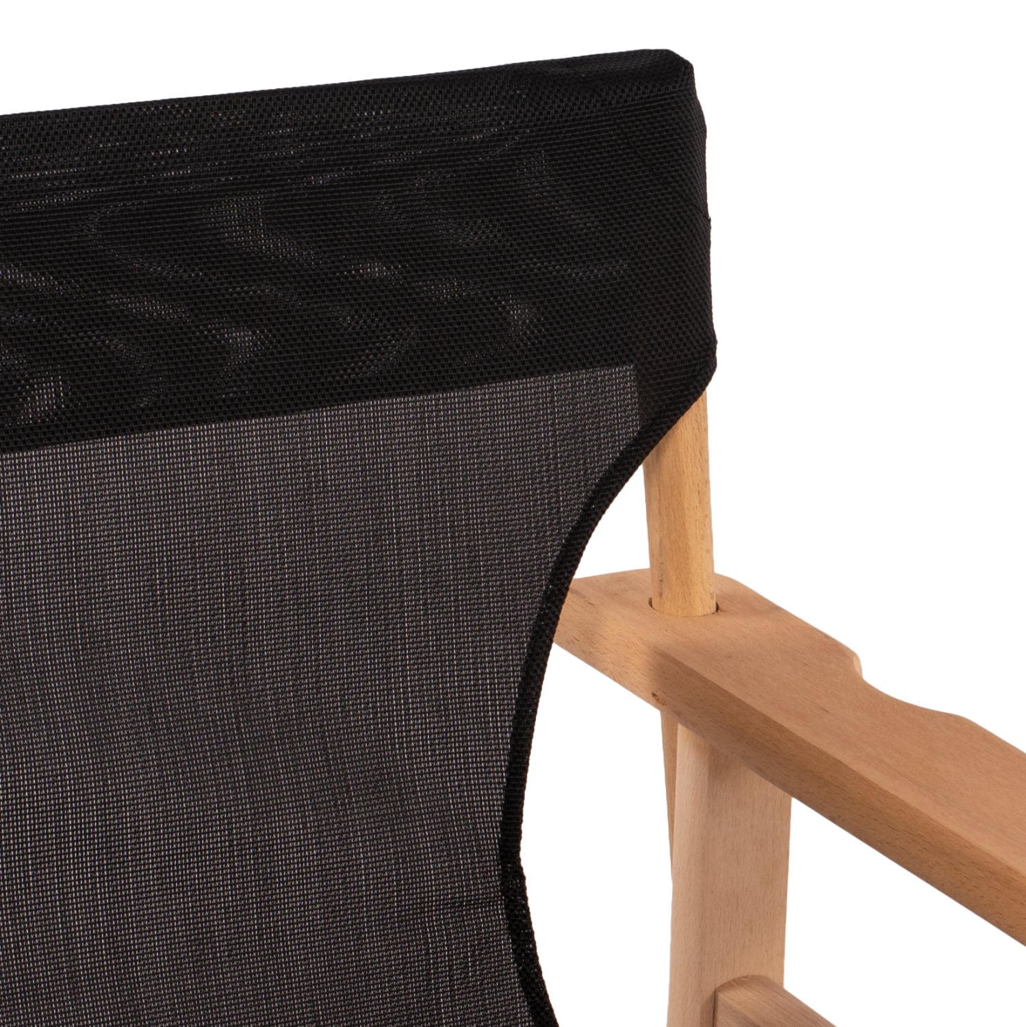 Режисьорски стол  LIMNOS импрегниран в естествен цвят с черен текстил 57x54x88.5 см.
