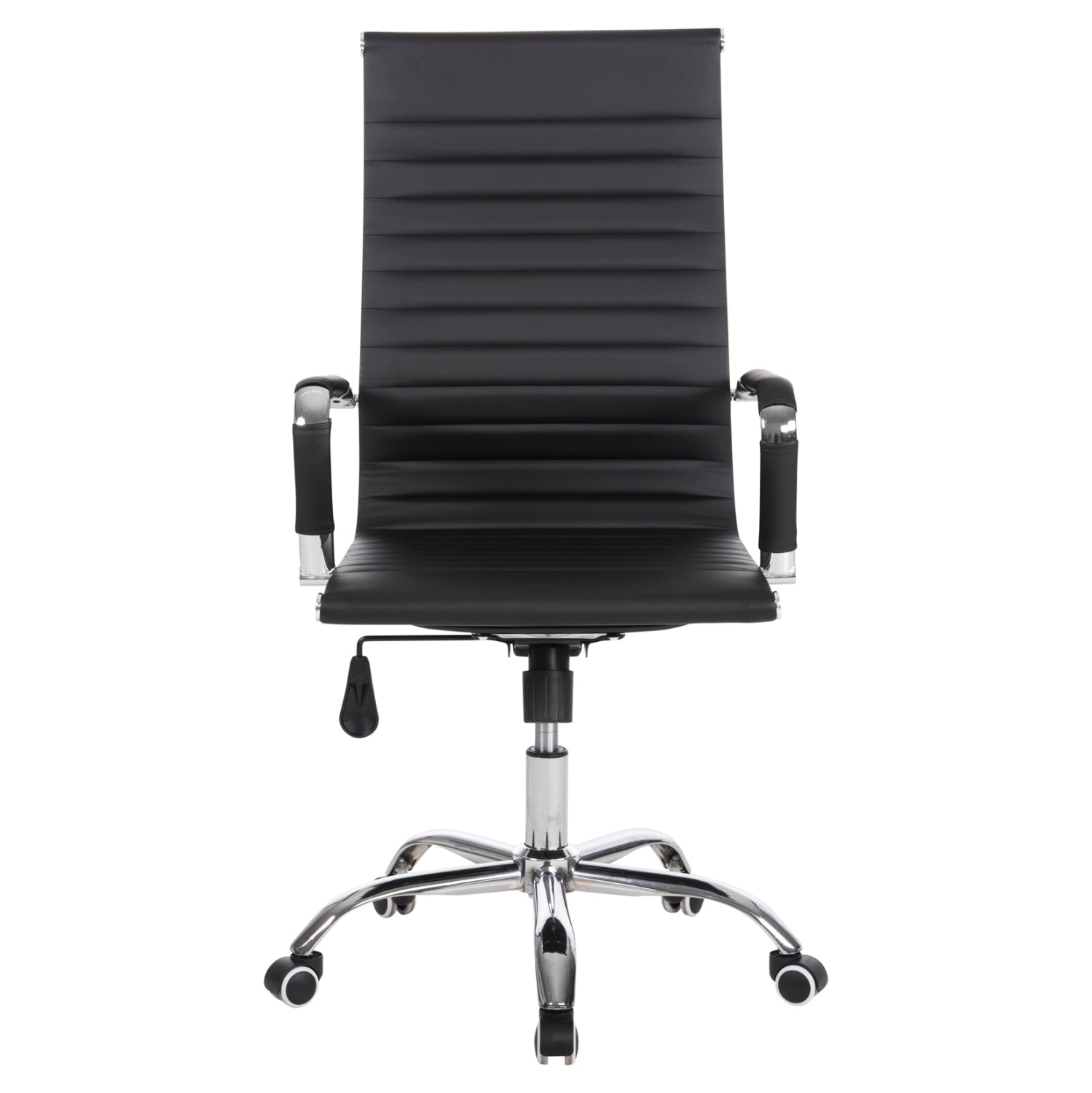 Офис стол  BOSS черен  PU  хромиран крак 54x57x110см.