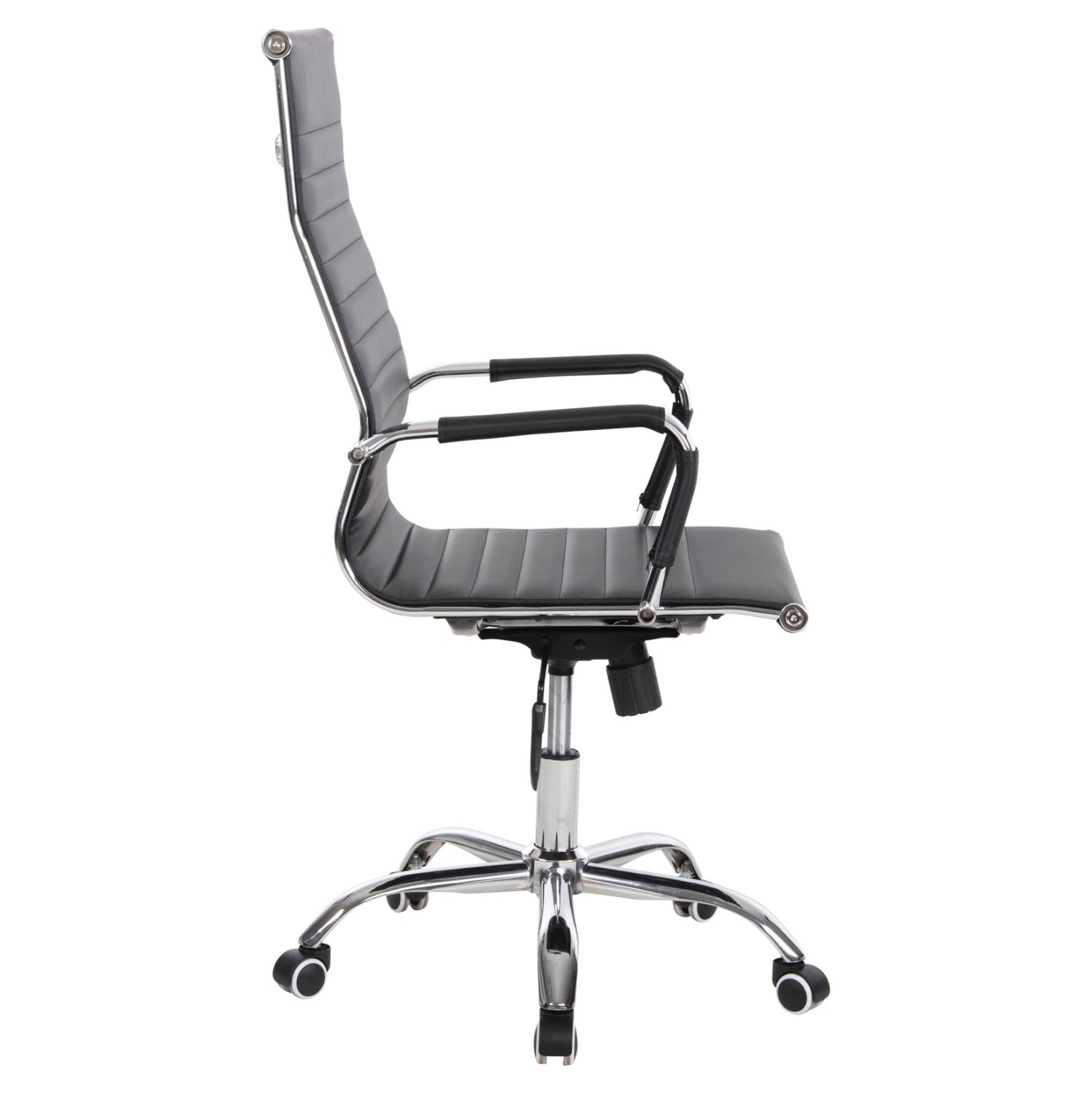 Офис стол  BOSS черен  PU  хромиран крак 54x57x110см.