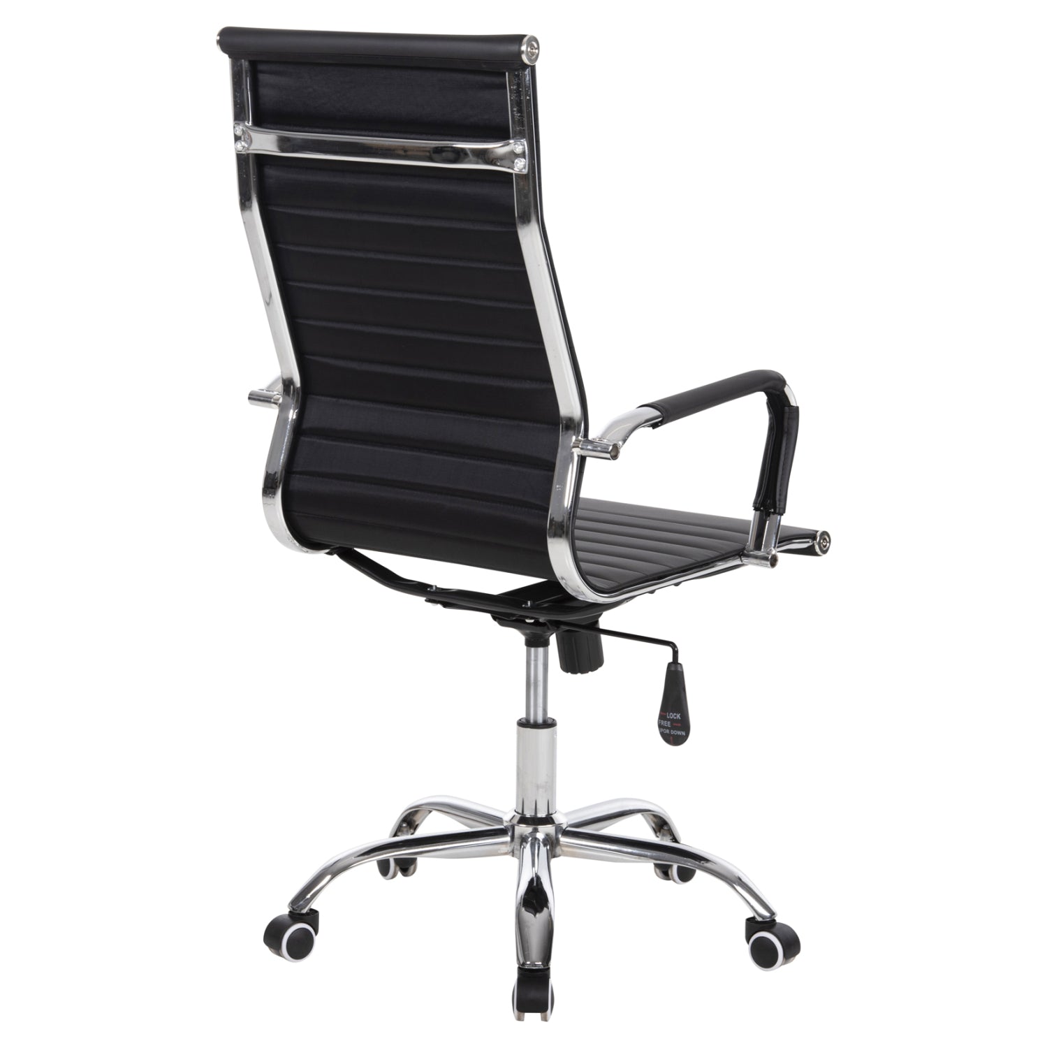 Офис стол  BOSS черен  PU  хромиран крак 54x57x110см.