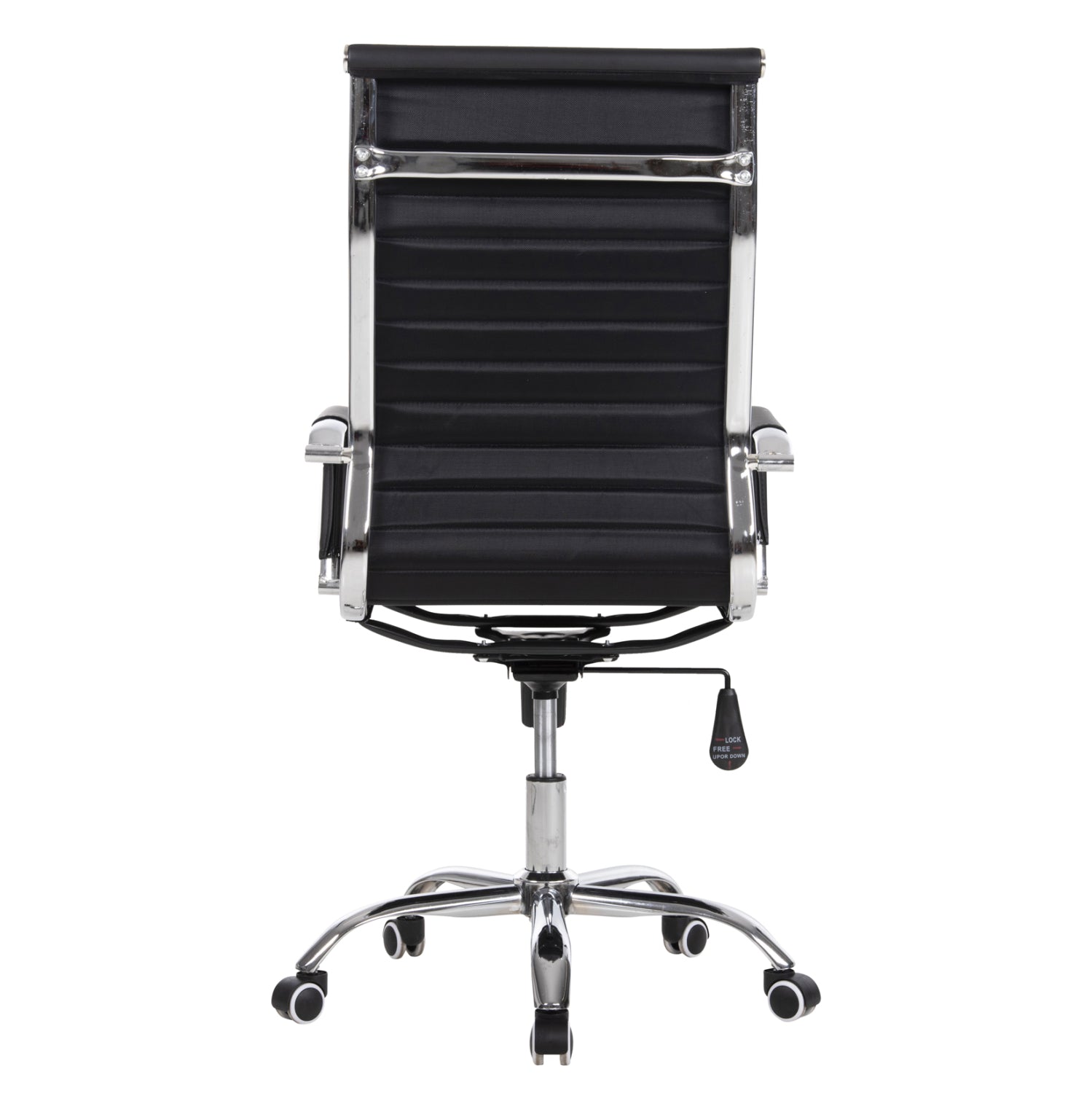 Офис стол  BOSS черен  PU  хромиран крак 54x57x110см.