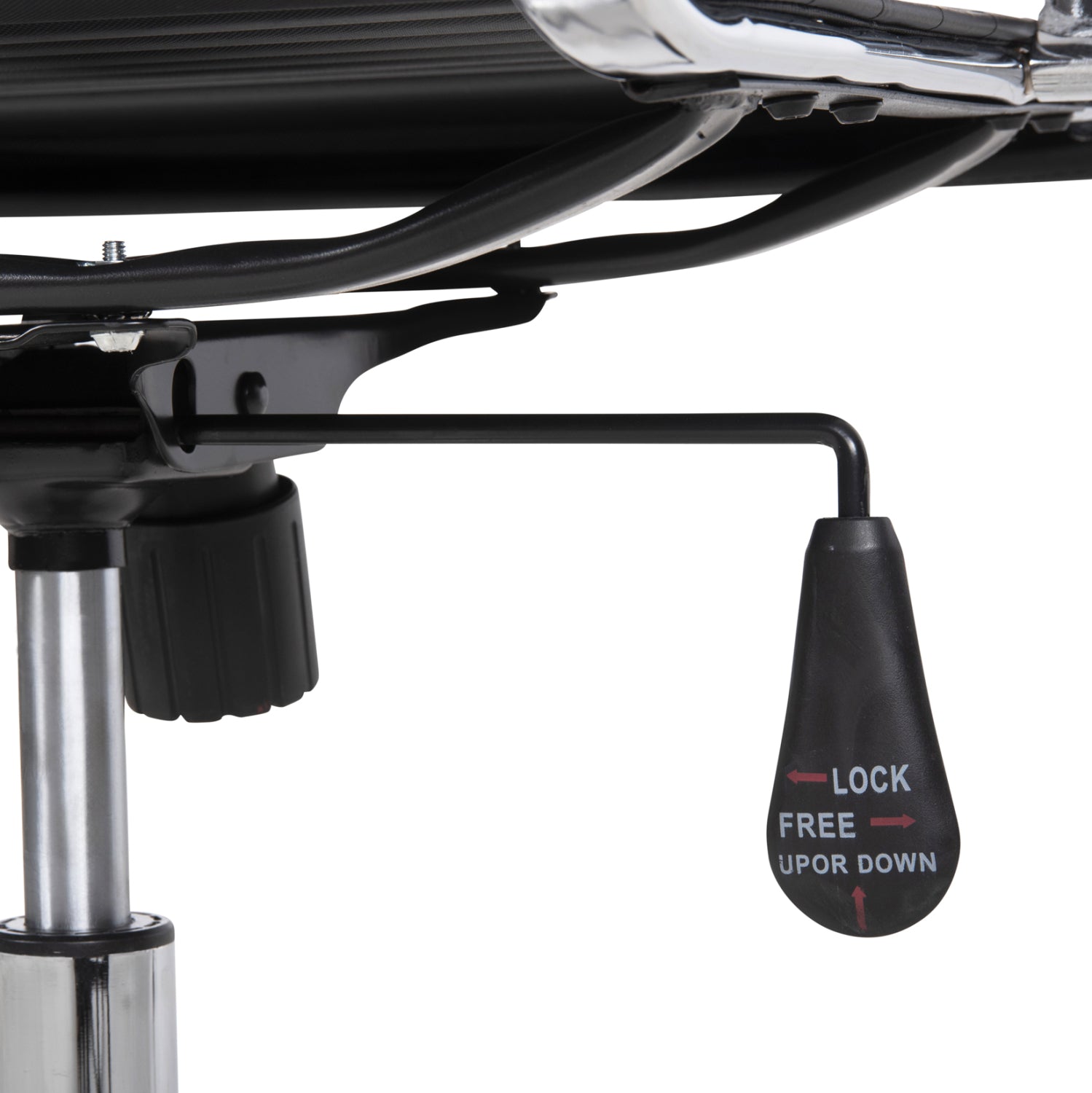 Офис стол  BOSS черен  PU  хромиран крак 54x57x110см.