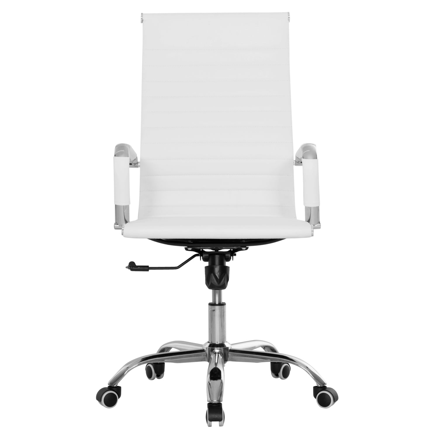 Офис стол Boss  бял pu хромиран крака 54x57x110см