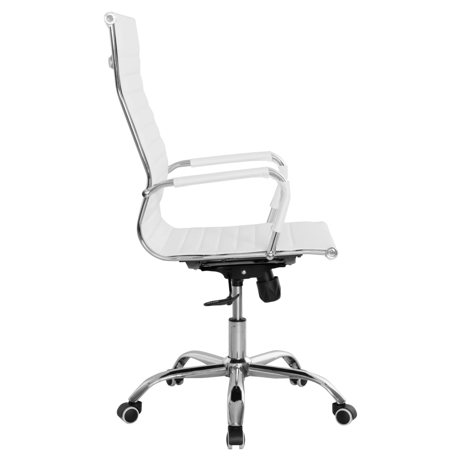 Офис стол Boss  бял pu хромиран крака 54x57x110см