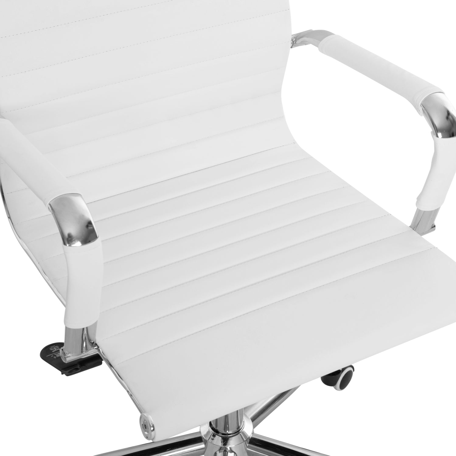 Офис стол Boss  бял pu хромиран крака 54x57x110см