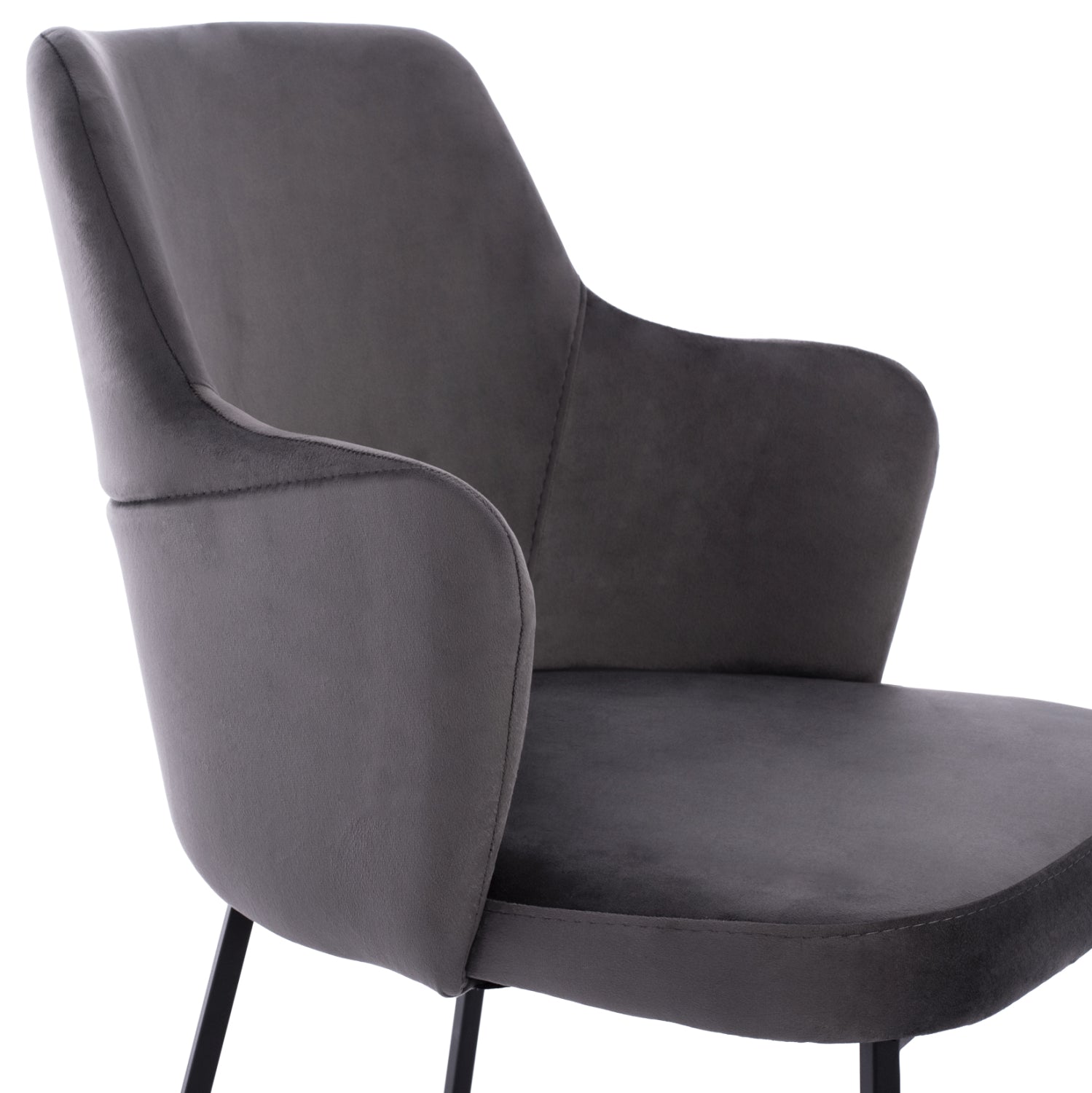 Комплект за хранене 7 части mdf маса с фурнир от орех и столове triana grey