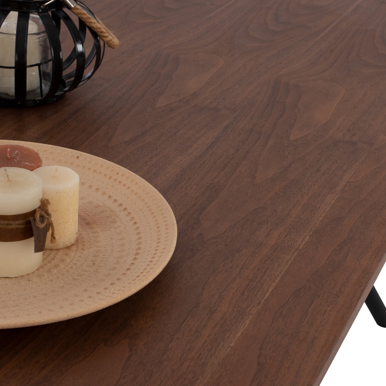 Комплект за хранене 7 части mdf маса с фурнир от орех и столове triana grey