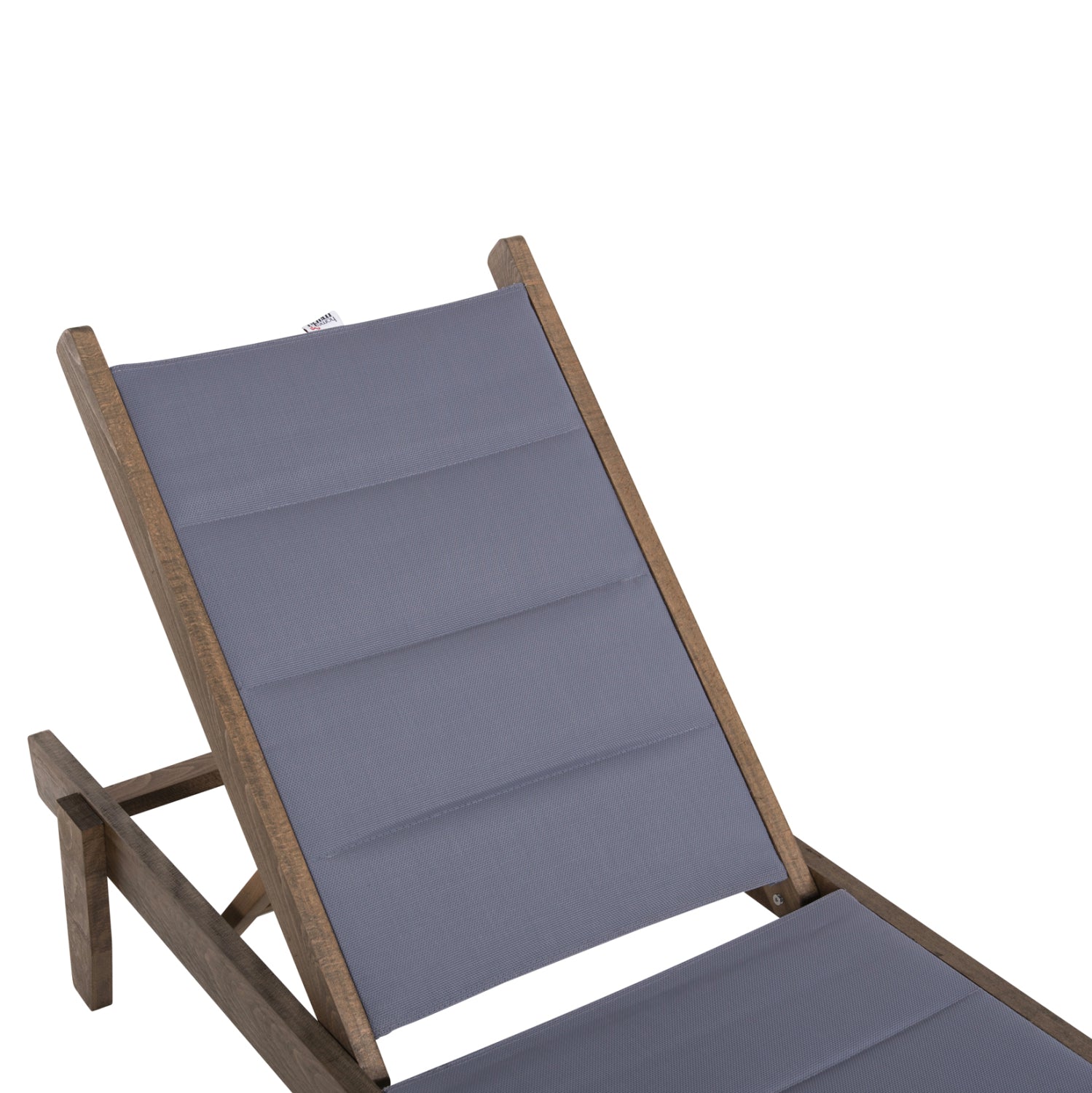 Шезлонг MILOS  от бук цвят  орех-сив текстил 204x65x31.5-92.5см