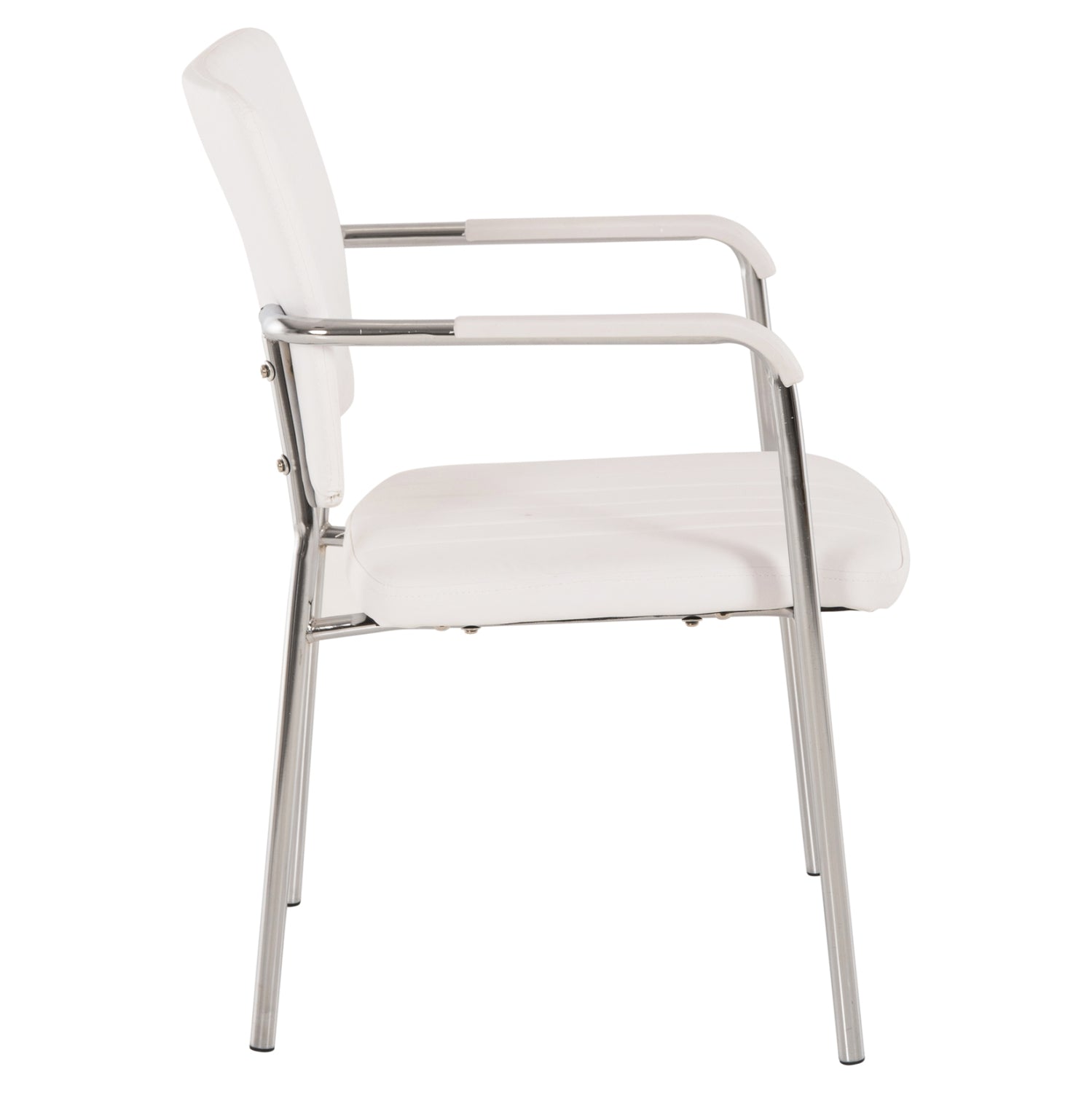 Посетителски стол QUESTA цвят бял-хром 56.5x59x85 см