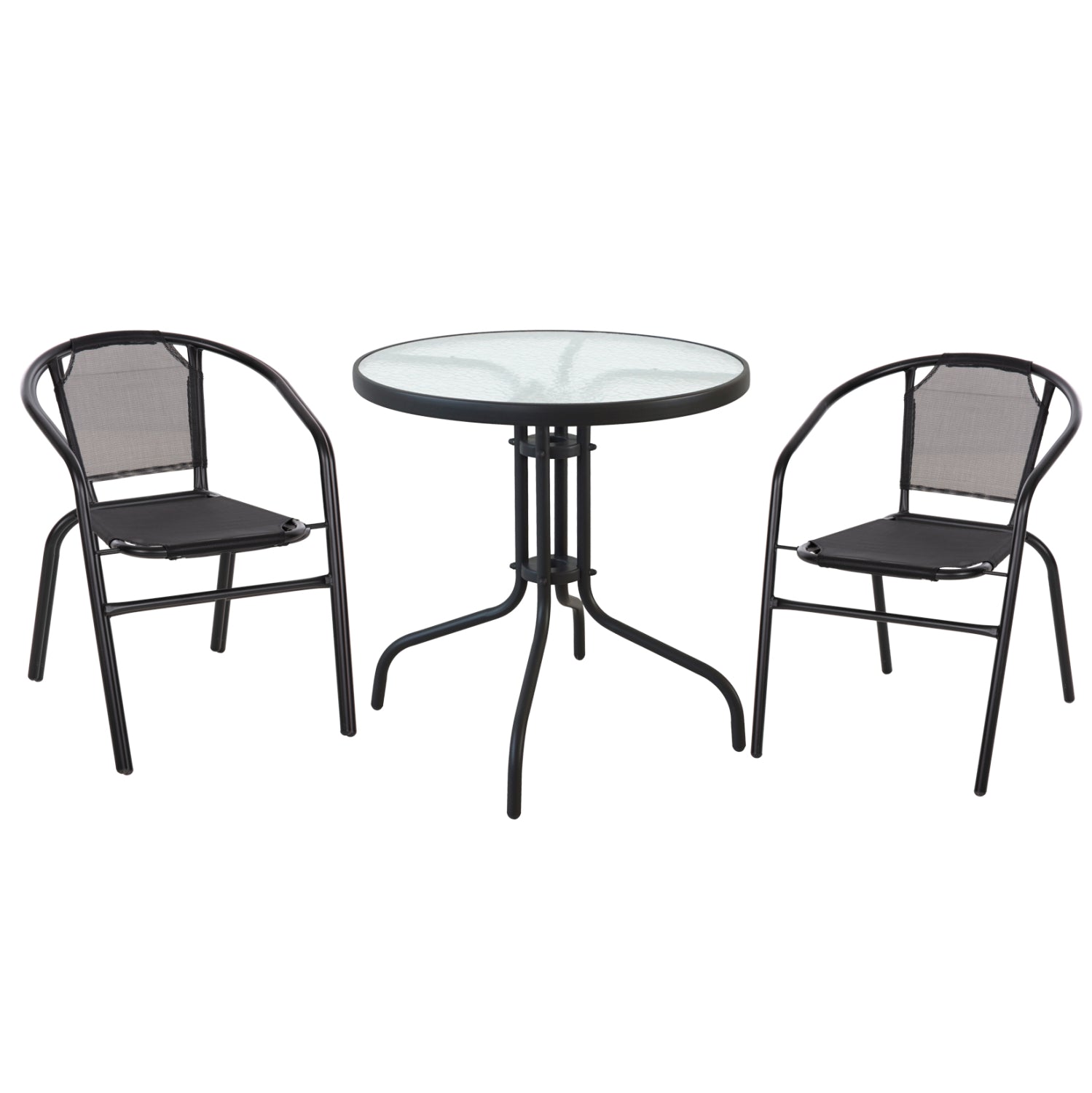 Комплект градински Балено черен цвят с маса Φ70x70