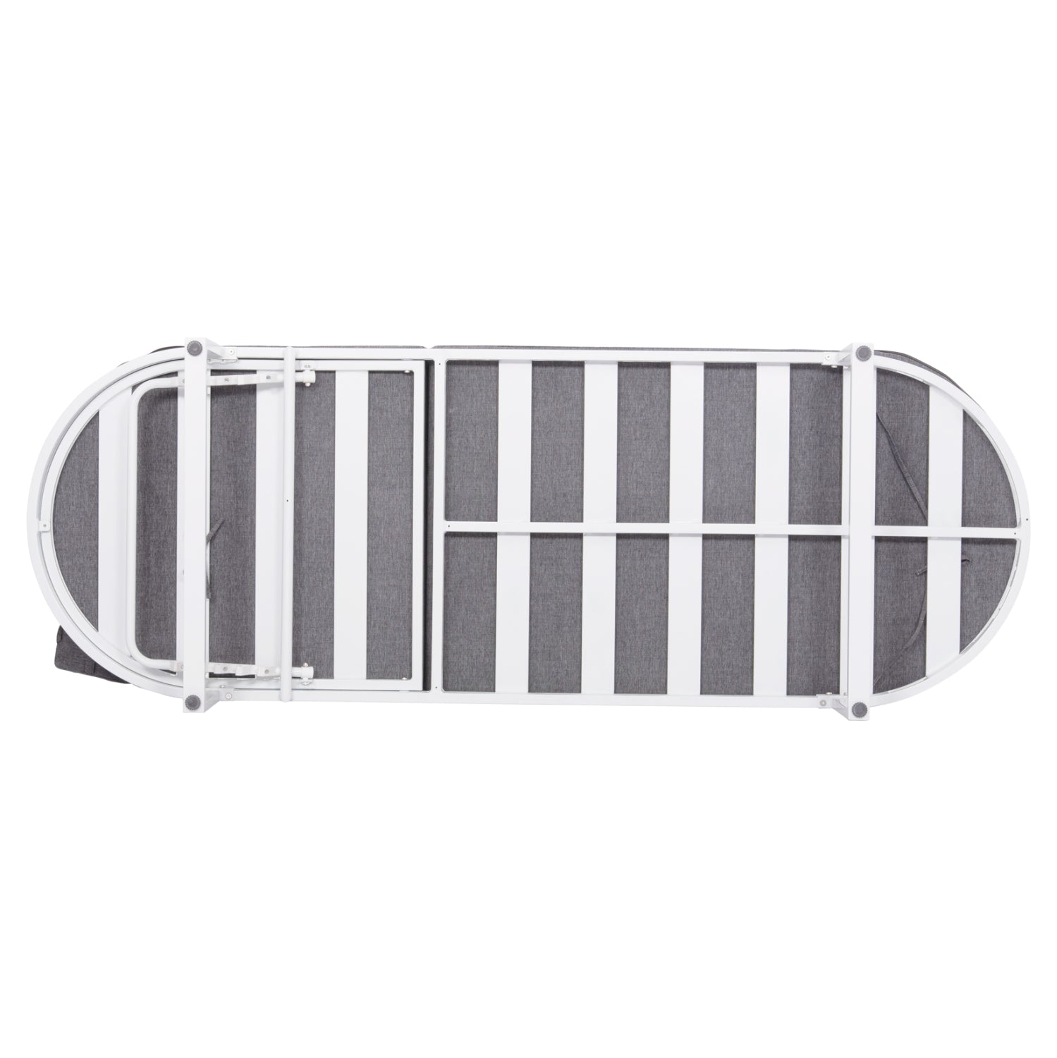 Шезлонг Малоу цвят бял-сив 198x71x103