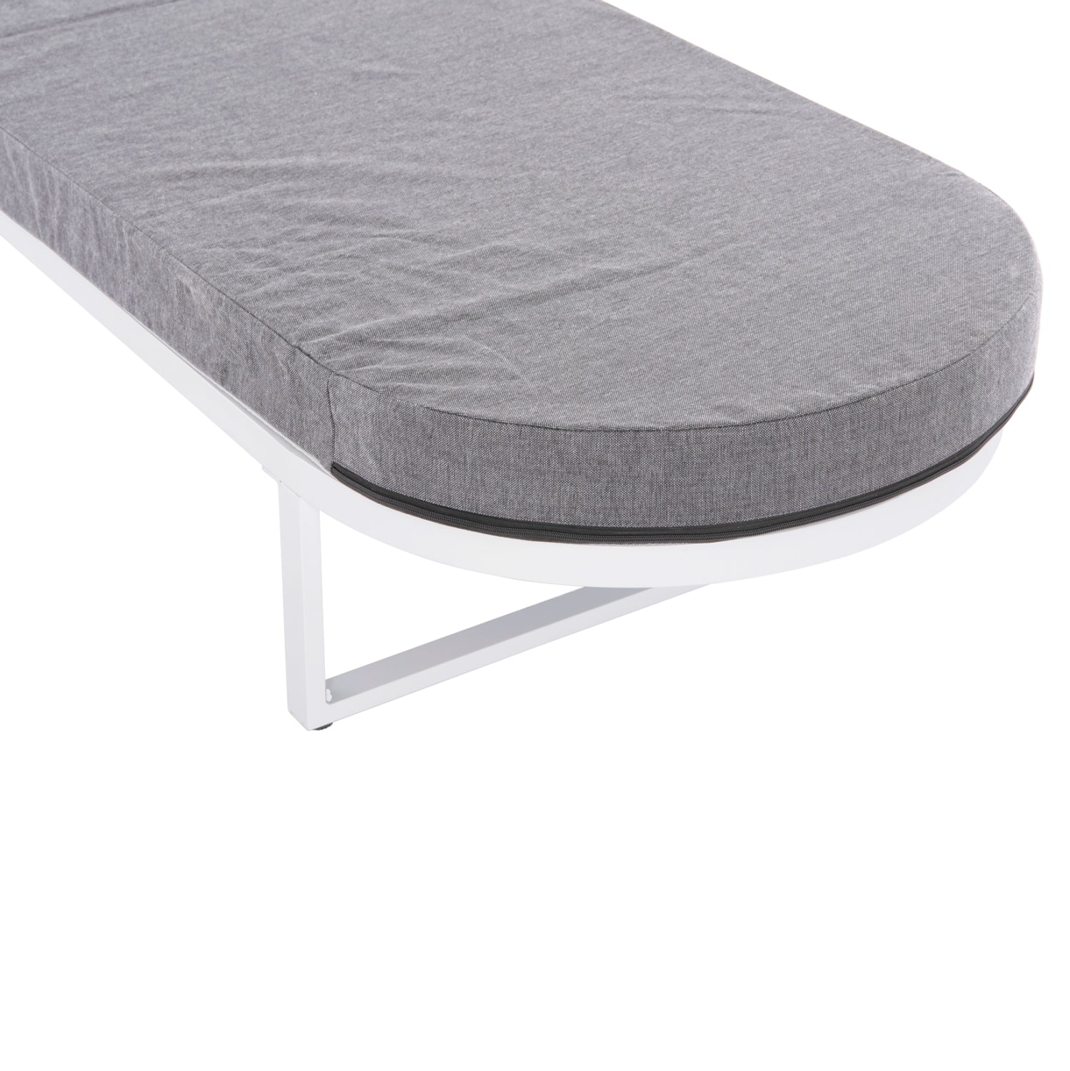 Шезлонг Малоу цвят бял-сив 198x71x103