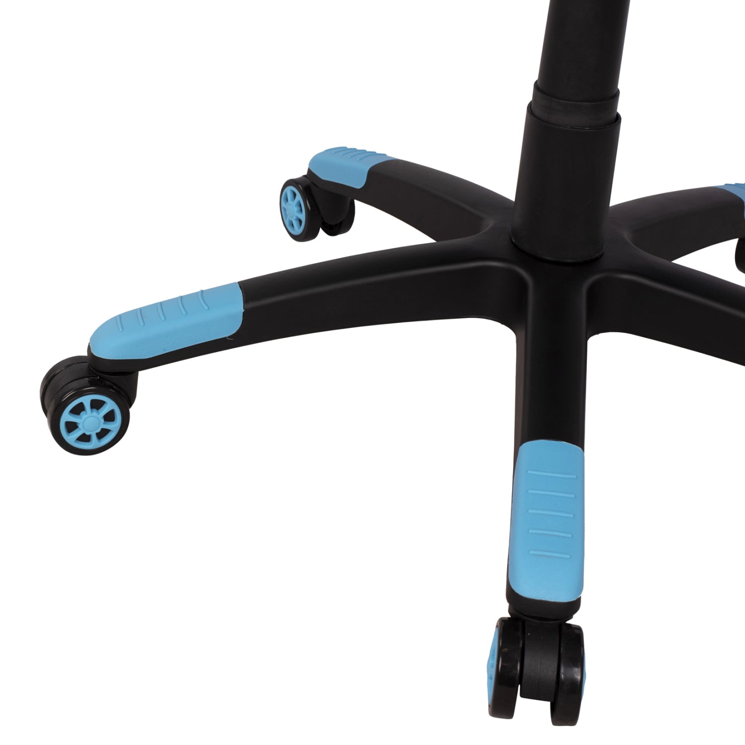 Геймърски офис стол Дарис черен-син цвят 66,5x70x(122-129) cм