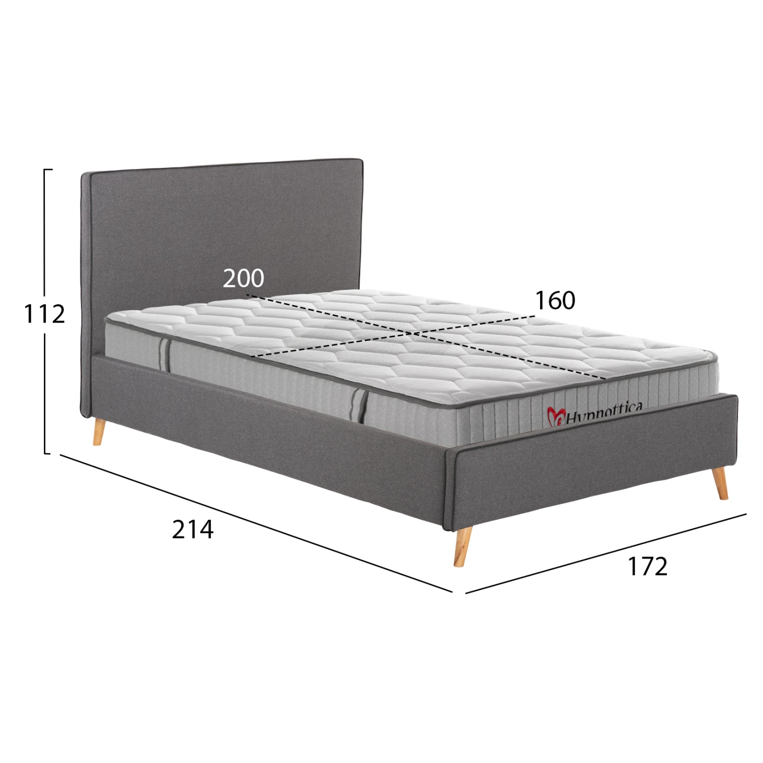 Двойно легло с матрак indra grey платов -- за матрак 160x200см.