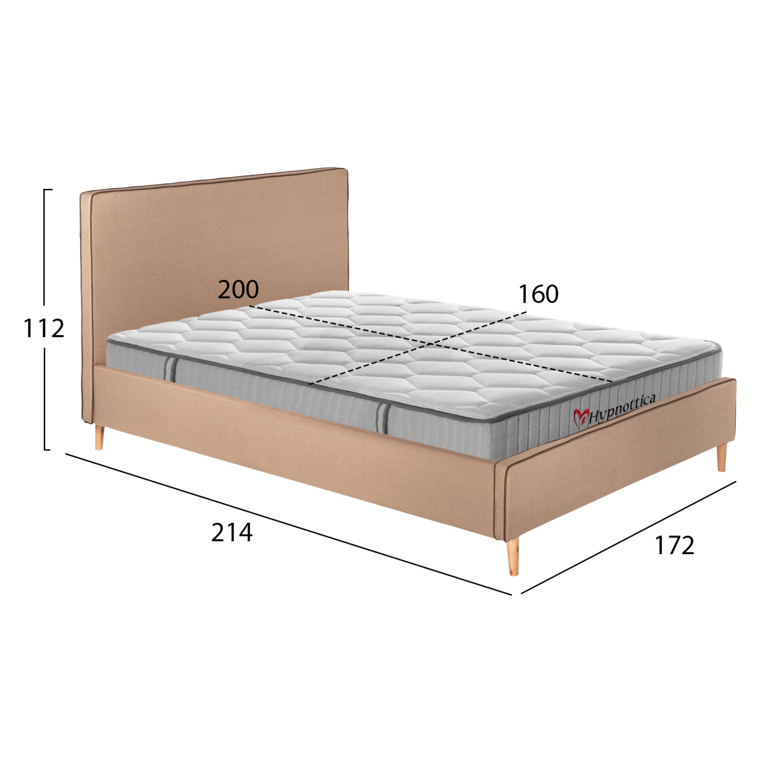 Двойно легло с матрак indra beige плата -- за матрак 160x200см.