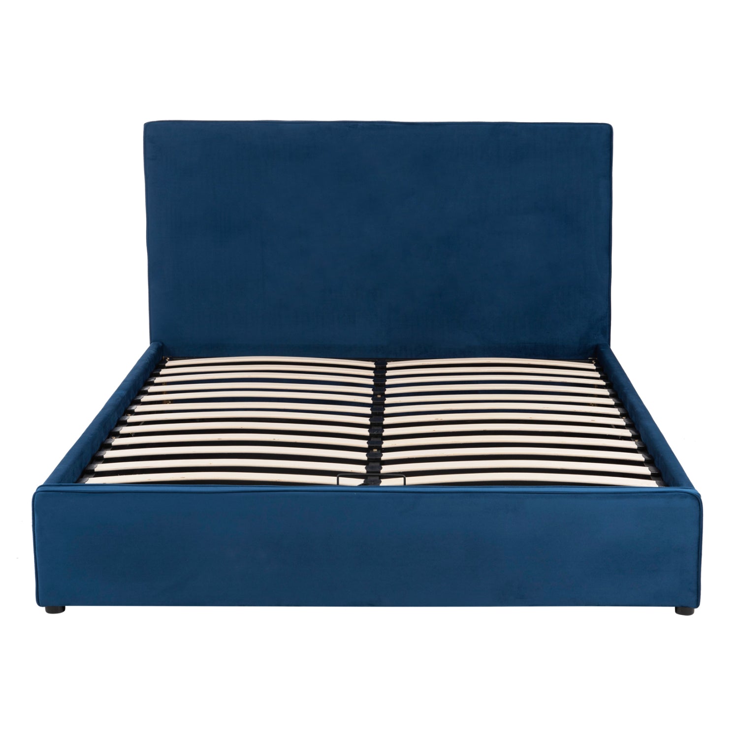 Легло с матрак и място за съхранение allie blue velvet -- матрак 160х200см