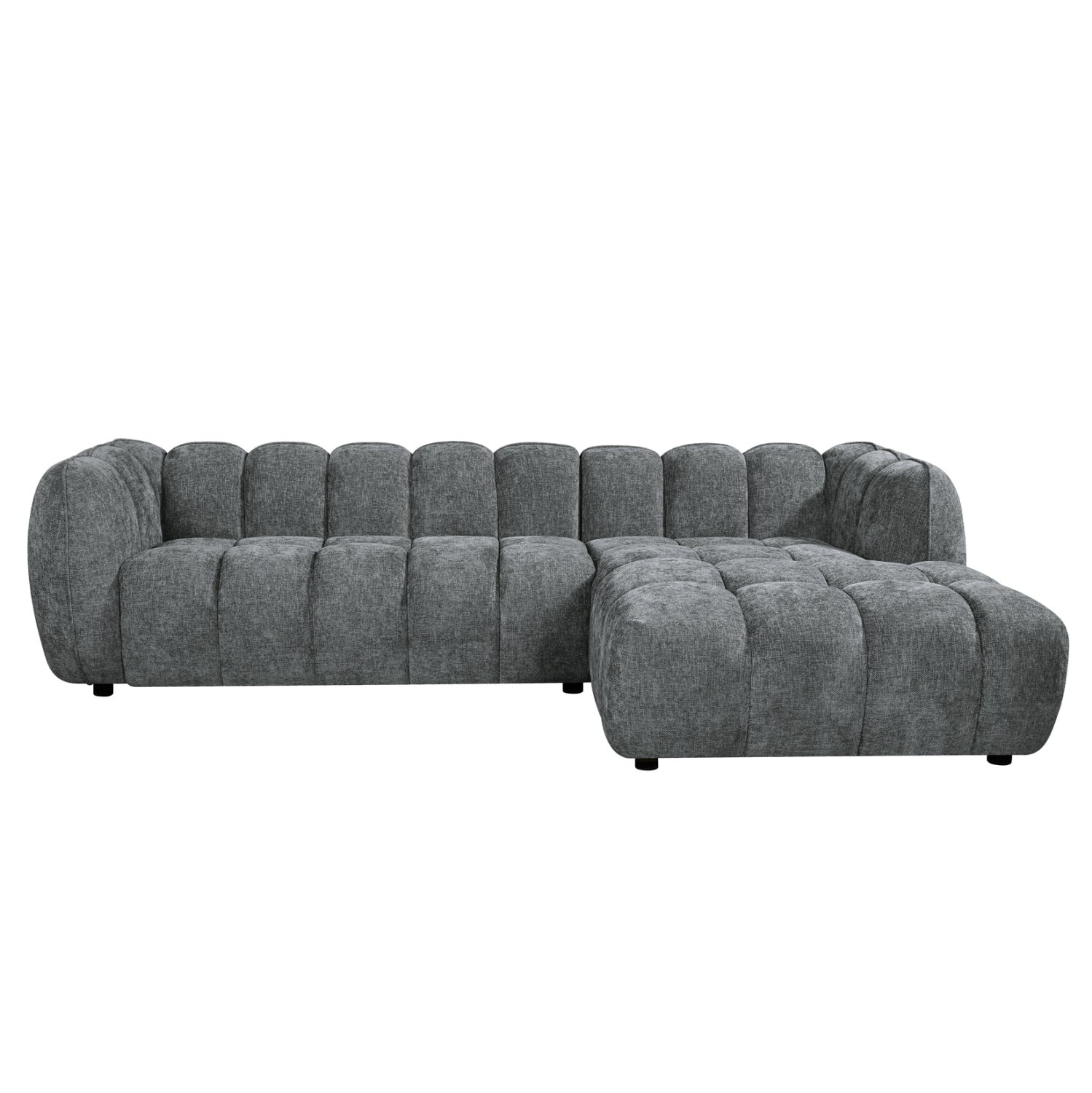 Комплект ъглов диван (десен)-фотосел lykke КГ10821.01r сив плат