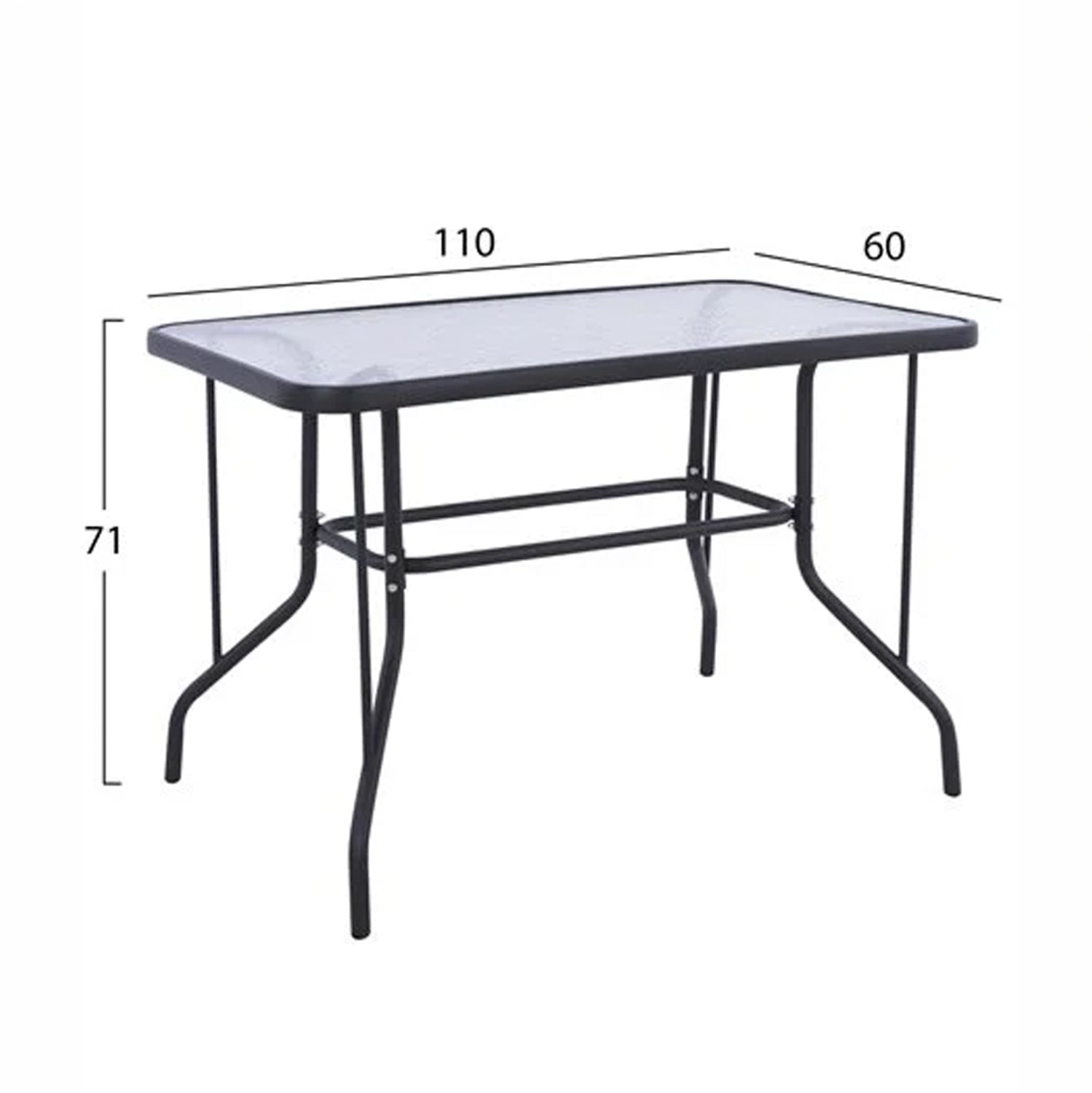 Комплект от 5 метални столове и маса LEONE 110x60 см, сивo