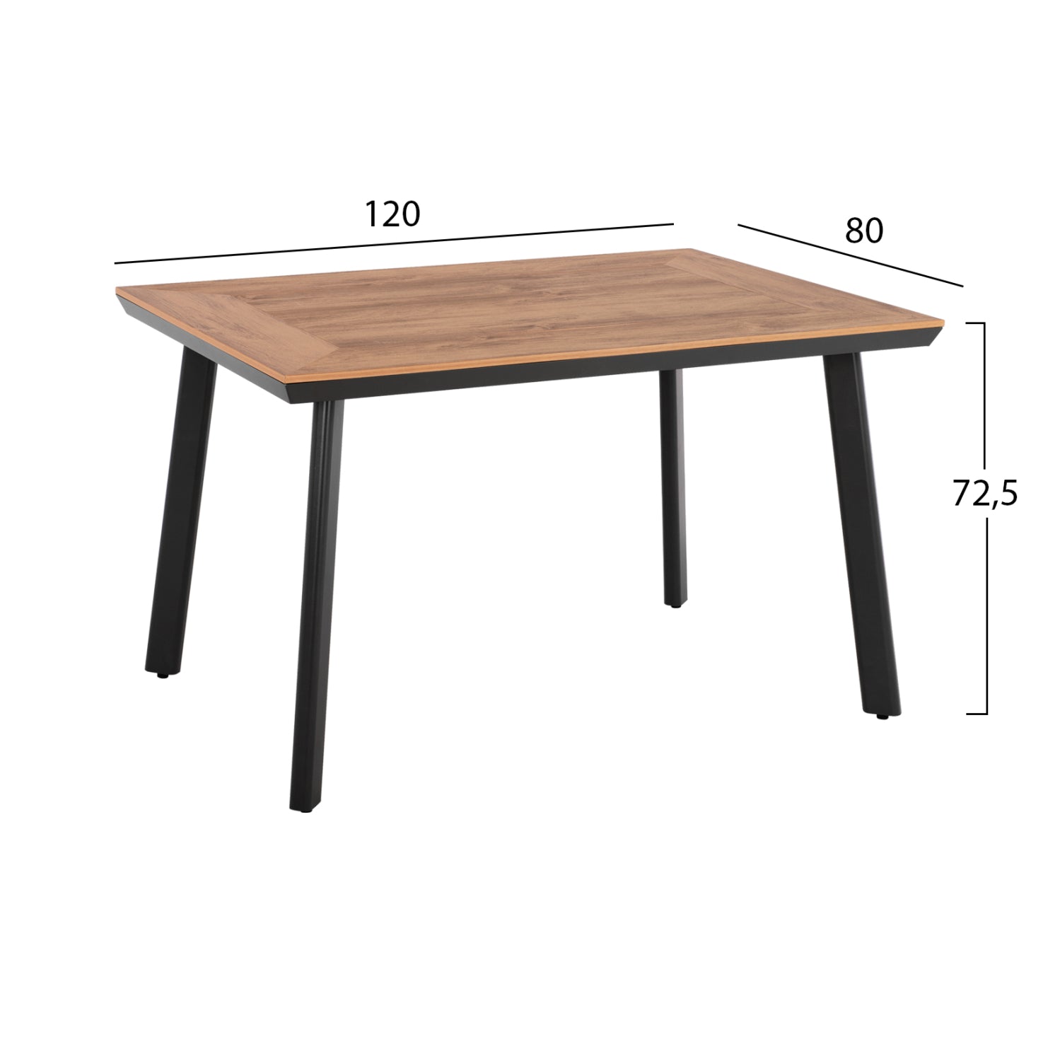 Комплект за външно трапезарен пластир от 5 алуминиеви столове и маса taber - полиуърд - сив