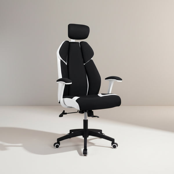 Офис стол SALENA черен-бял цвят 65x70x128-132см