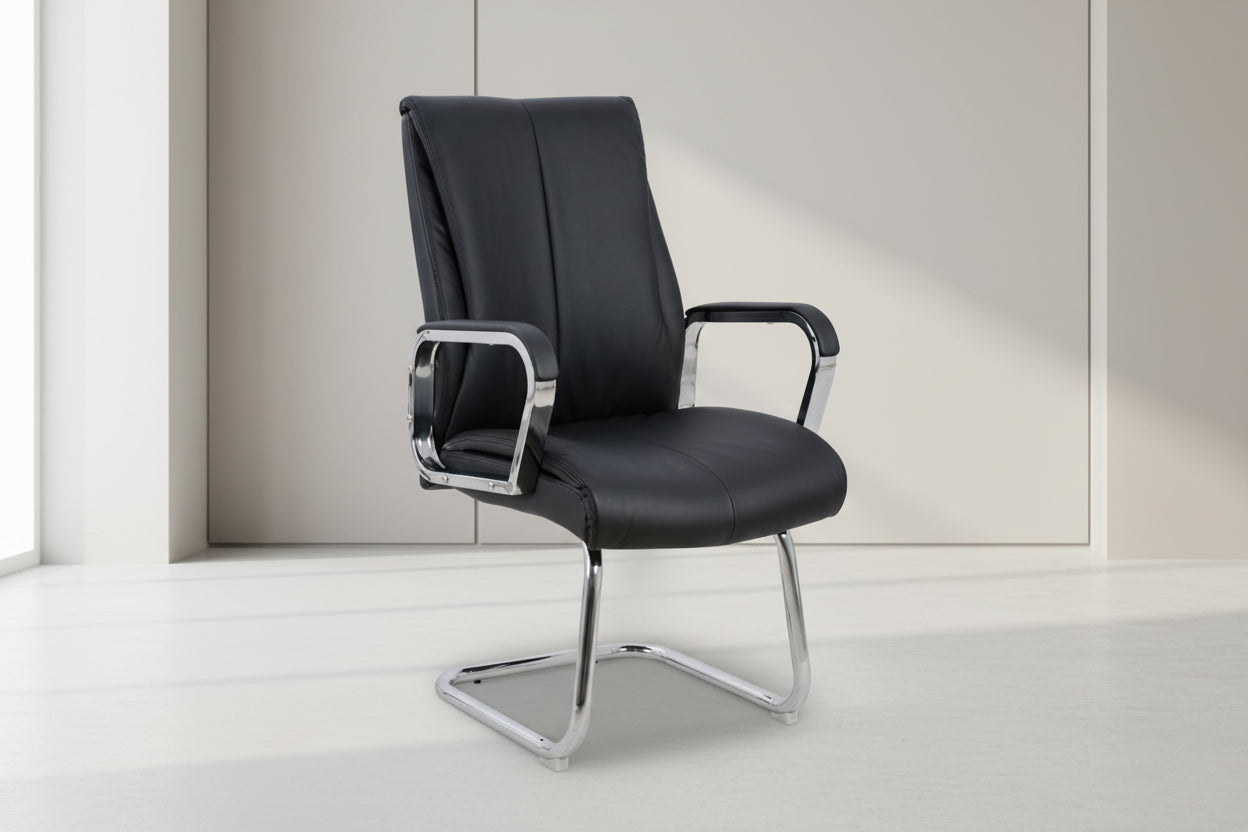 Посетителски стол SHASHI черен цвят  59.5x72x104см