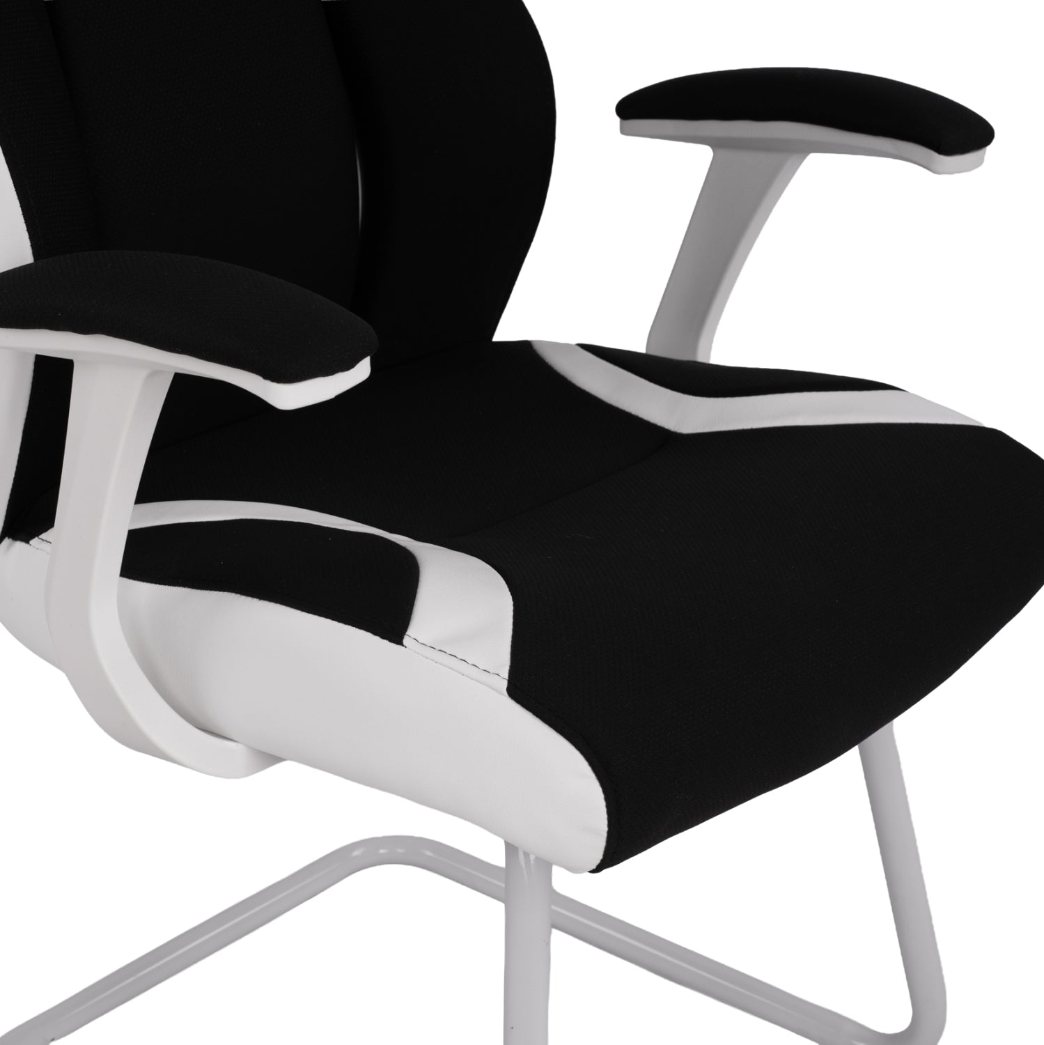 Посетителски стол  ZAHARA бял-черен цвят 66,5x63x108см