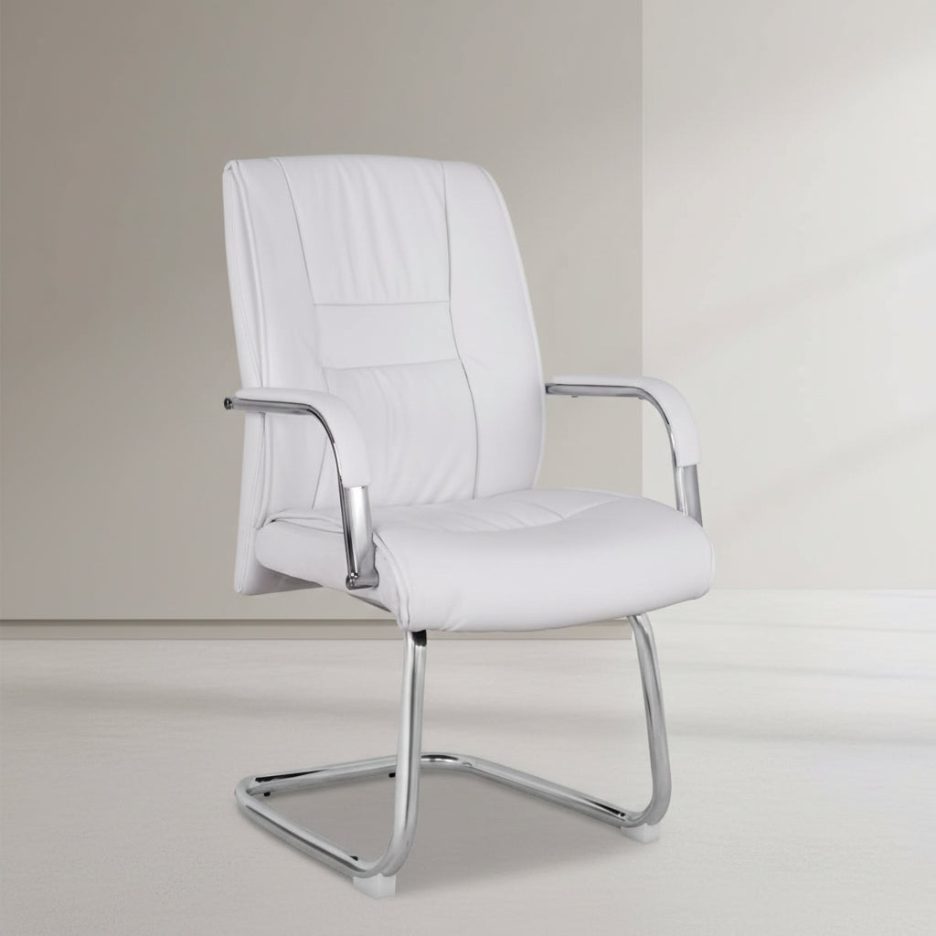 Посетителски стол ANGEE бял цвят  58x72x98см