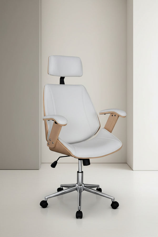 Офис стол  EXECUTIVE SUPERIOR PRO цвят сонама/бял ПУ  63x67x123см.
