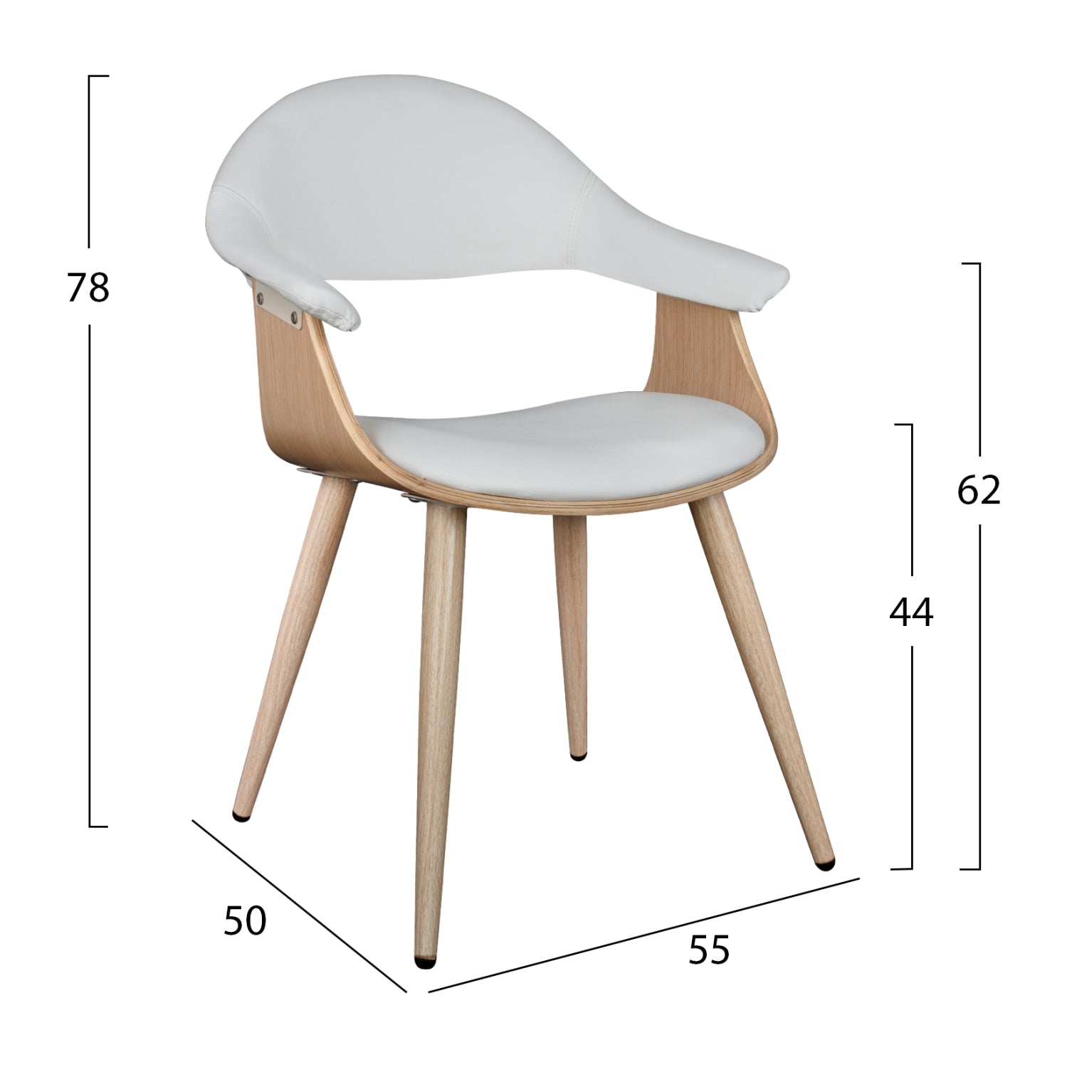 Кресло   SUPERIOR PRO бял-сонома цвят  55x50x82см