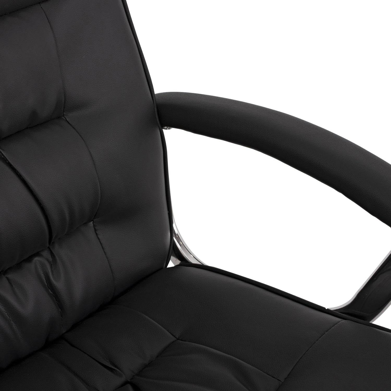 Офис стол Rylie черна тапицерия и хромирана основа 62x62x104 см