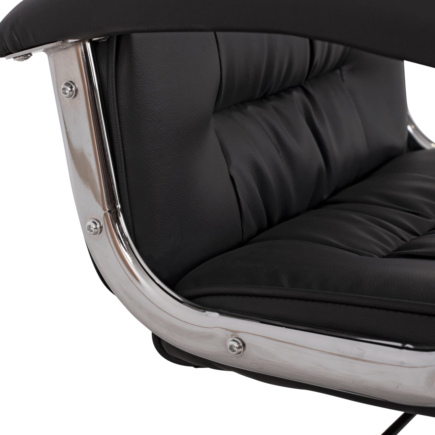 Офис стол Rylie черна тапицерия и хромирана основа 62x62x104 см