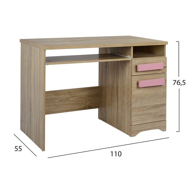 Бюро PLAYROOM  Гърл сонома-розов цвят 110x55x76.5см