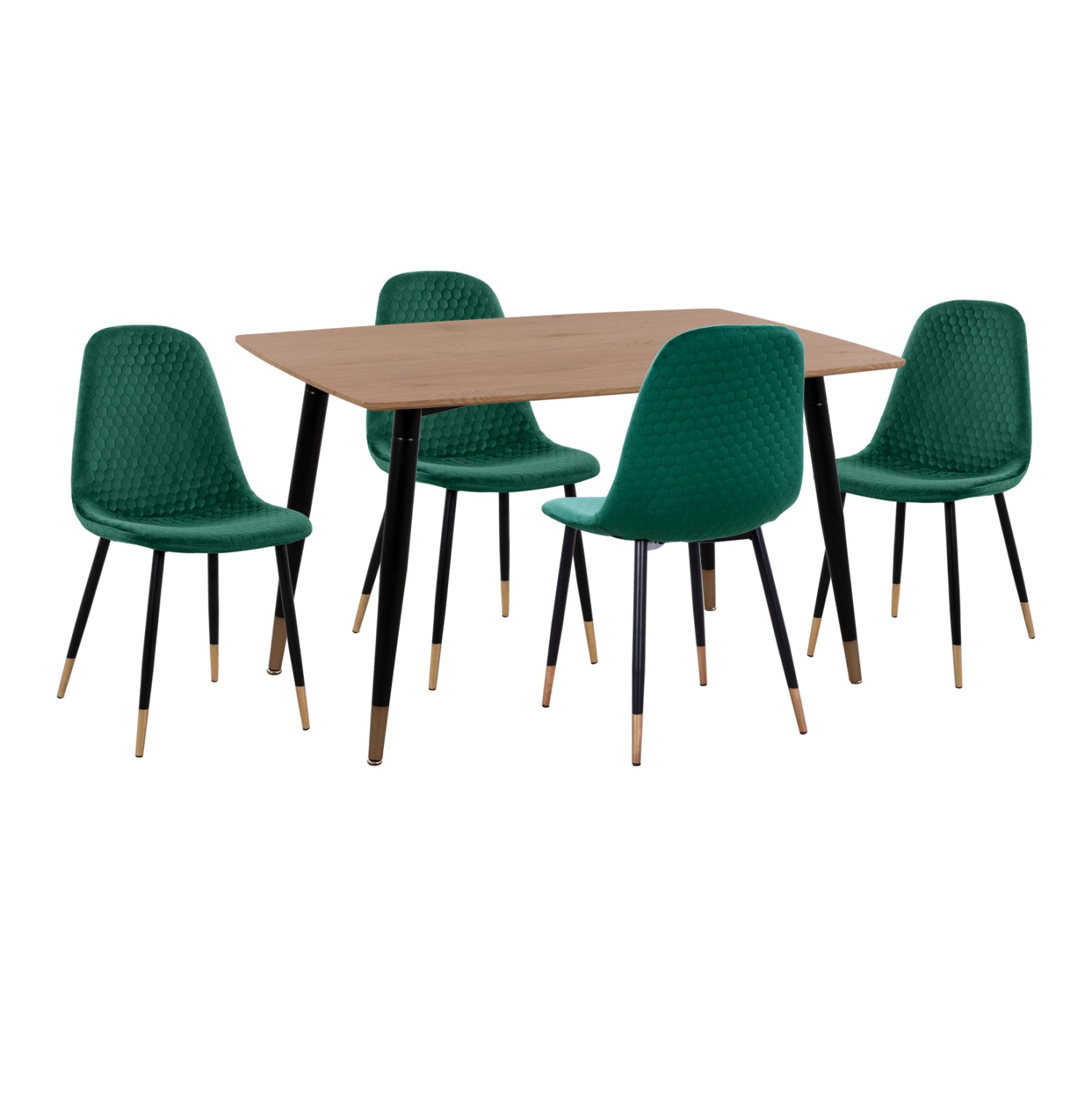 Трапезен комплект 5бр. aliza мдф топ-кадифе кипарис и черен метал