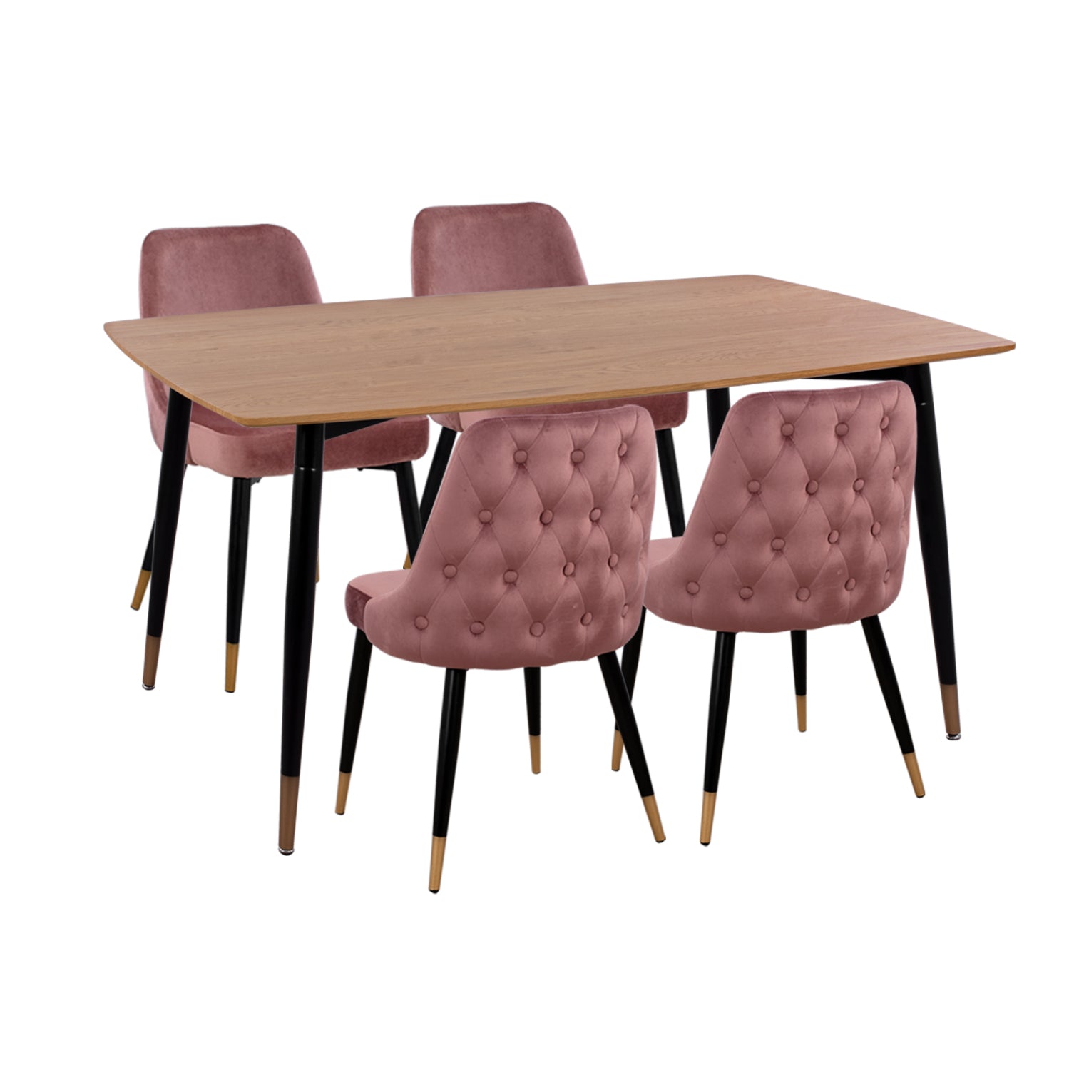 Трапезен комплект 5бр. jolie mdf top-velvet rotten apple & metal black