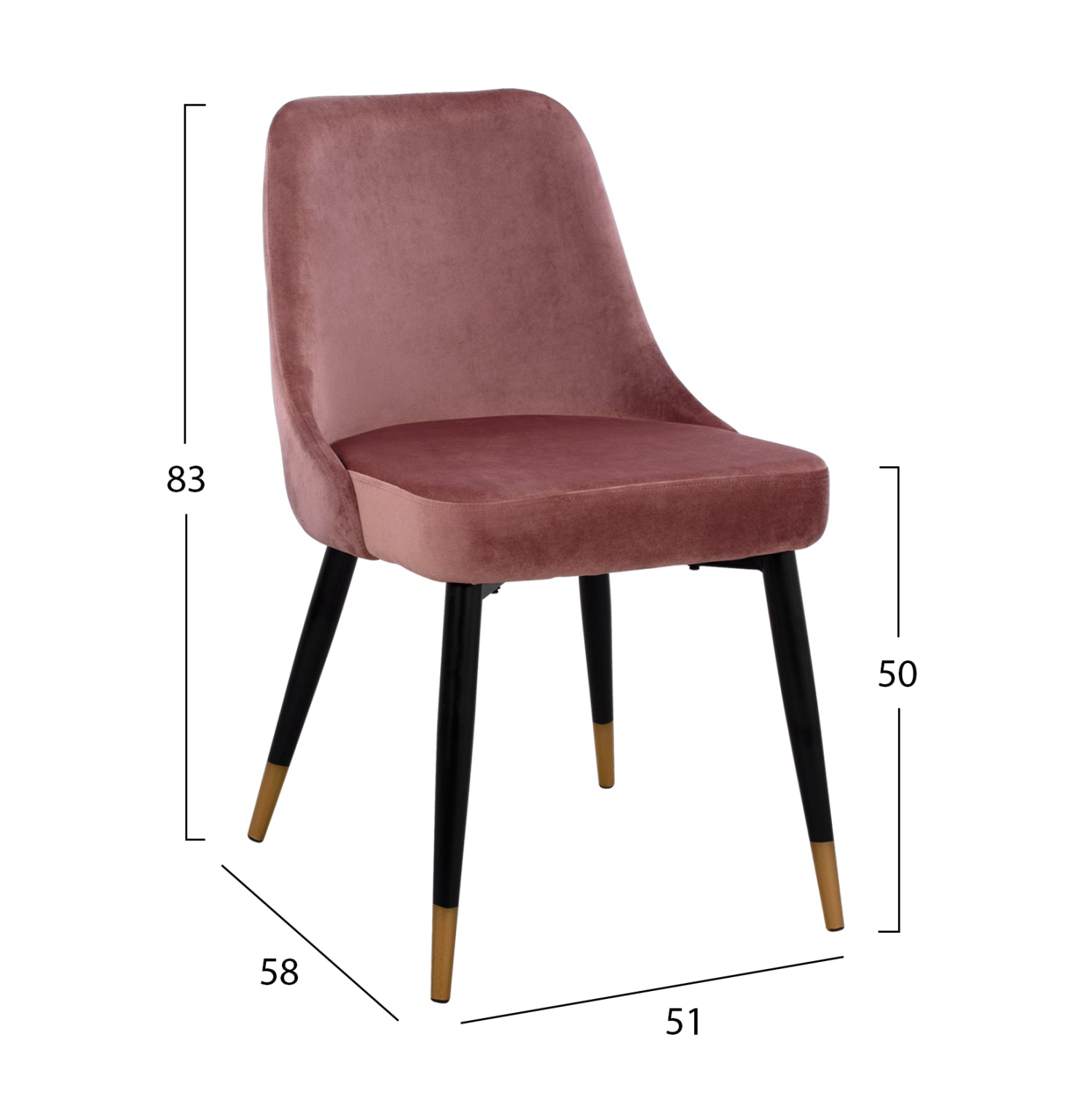 Трапезен комплект 5бр. jolie mdf top-velvet rotten apple & metal black