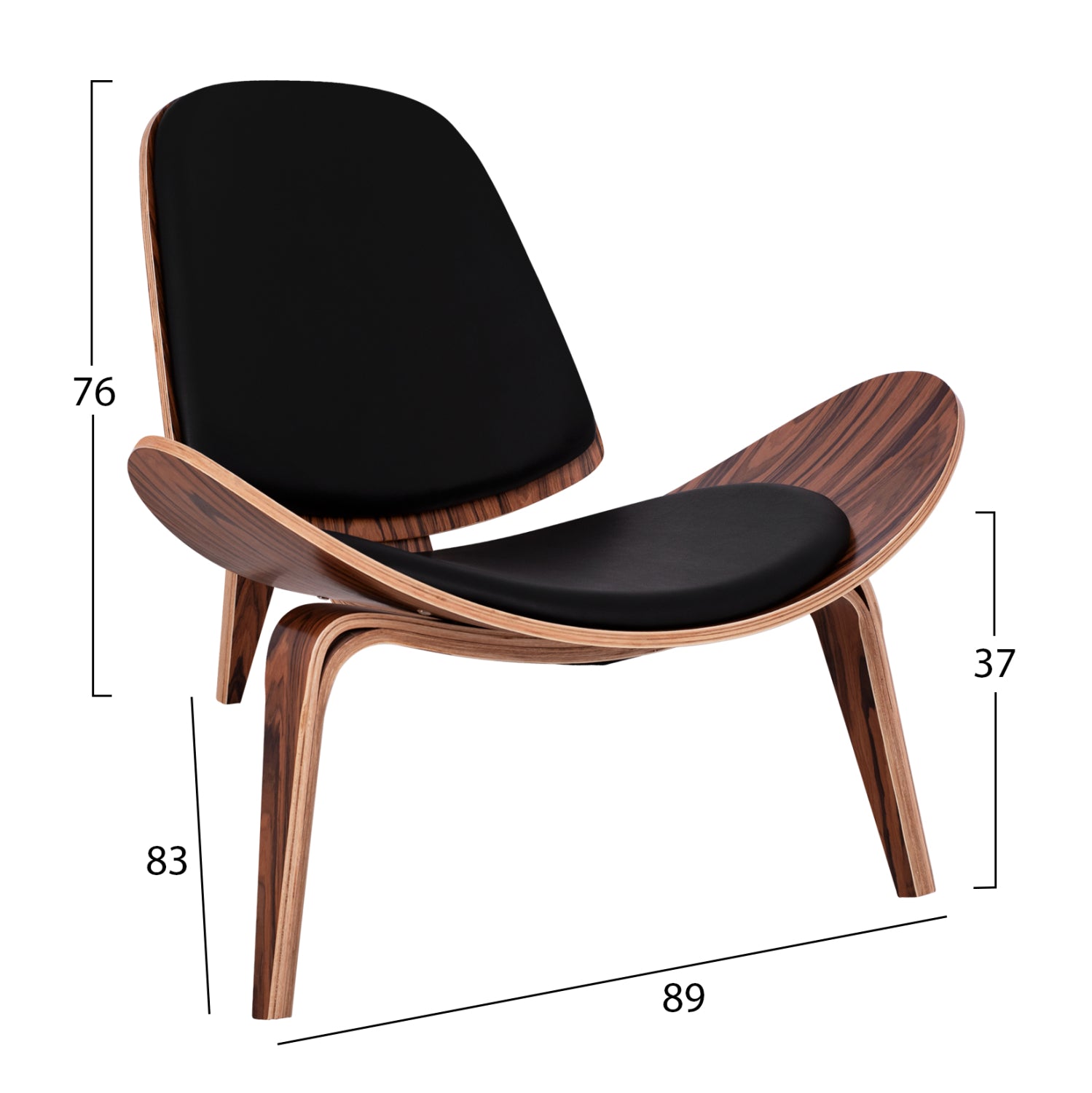 Кресло Супериор Плюс-череша с черна еко кожа 89x83x76