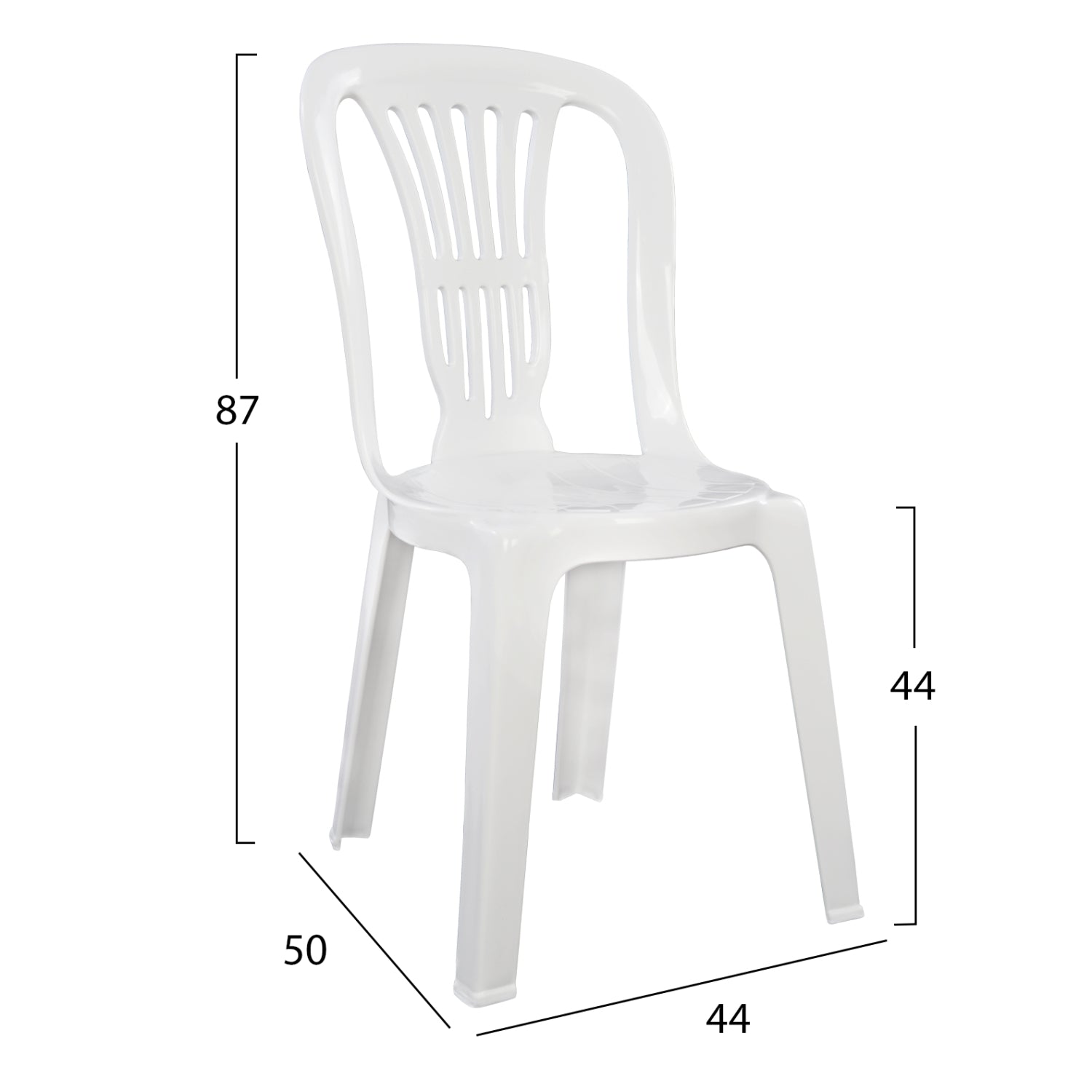 Пластмасов стол Биен бял  44x50x87 см