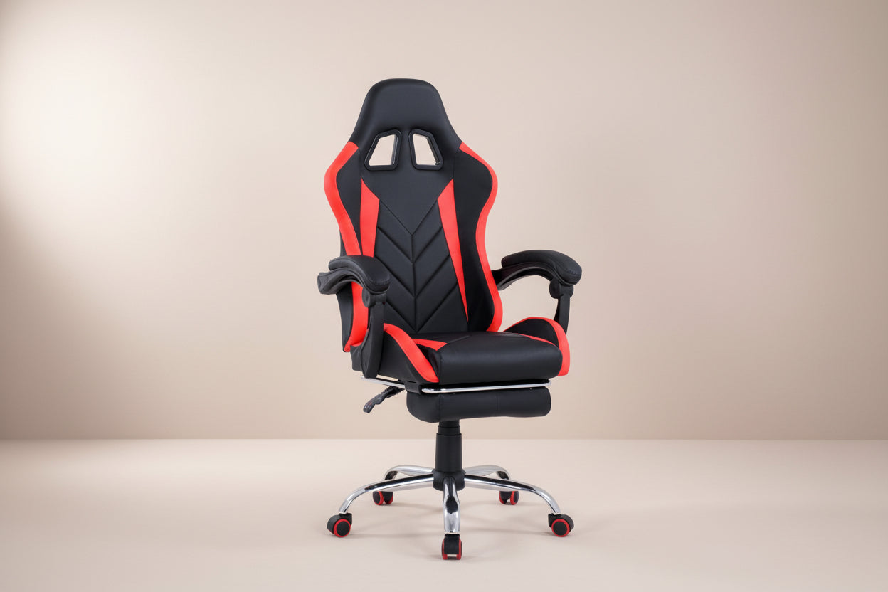 Геймърски офис стол Гранд черен-червен цвят  64x60x126