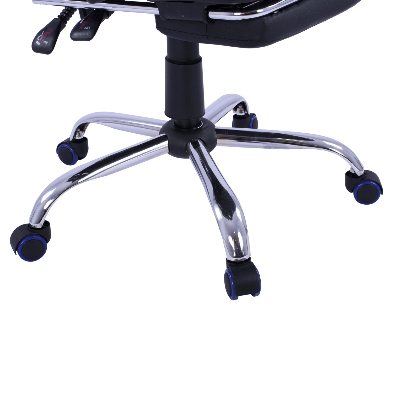 Геймърски стол Skyler с накланяща се облегалка и поставка за крака в черно-син цвят  63x65x127см