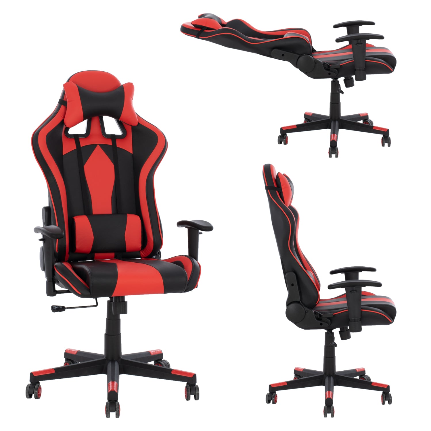 Геймърски офис стол GAMING черен-червен цвят 67x70x130см