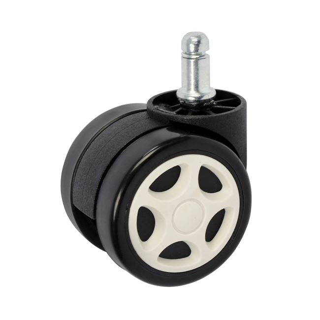 Комплект от 5бр. резервни колела за офис стол черен-бял цвят