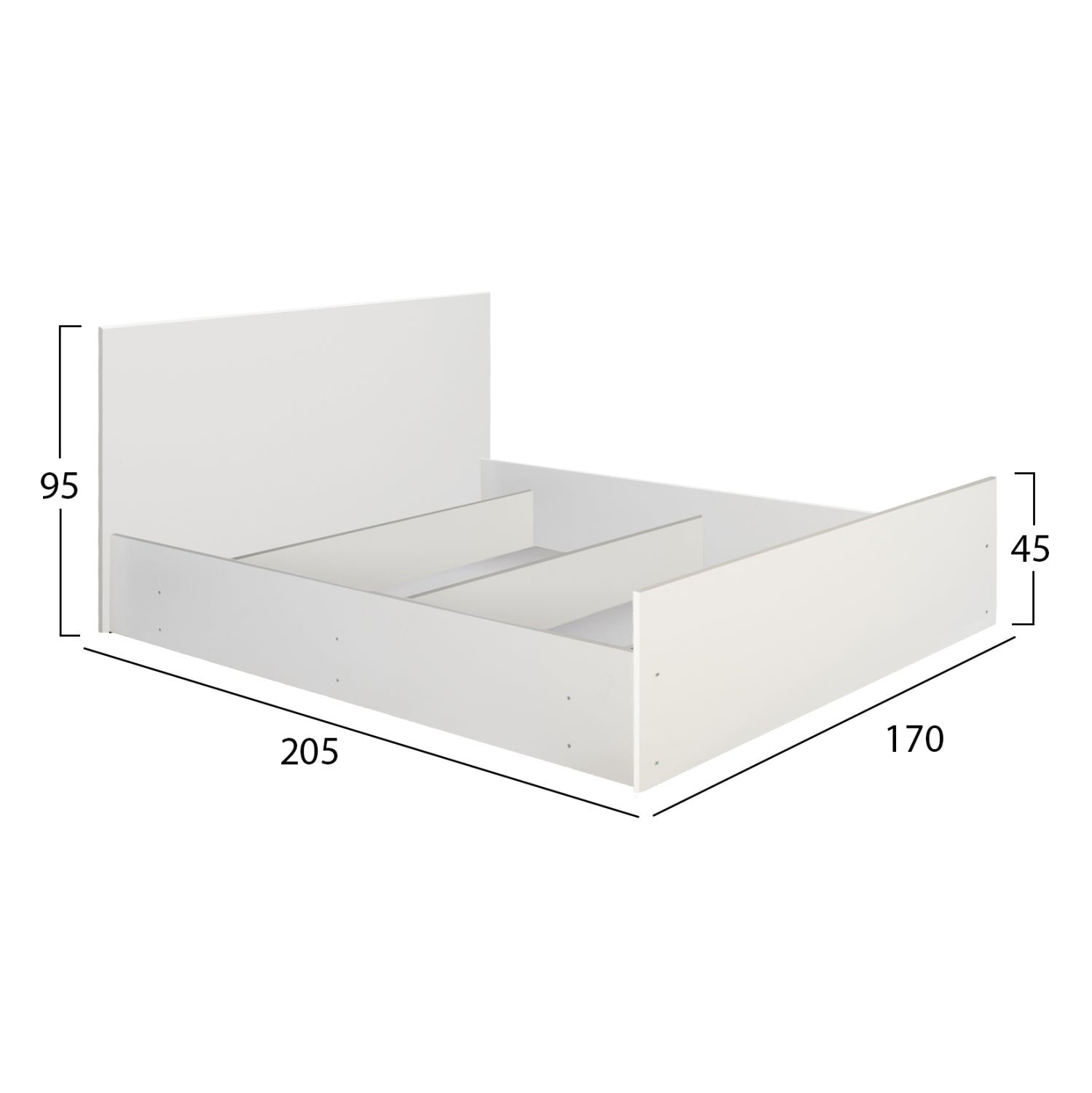 Спален комплект 6бр  ADLER меламинов бял-за матрак 160x200см