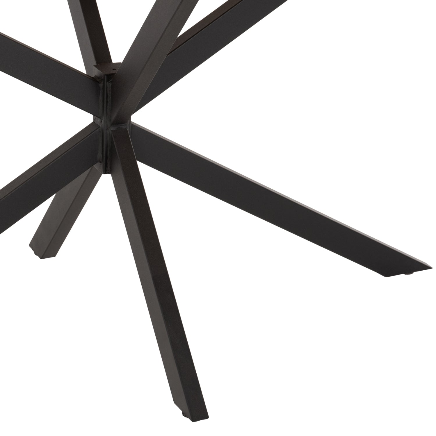 Трапезна маса RODDEN плот от werzalit в черно/златист мраморен дизайн - черна метална основа 146x94x75см.