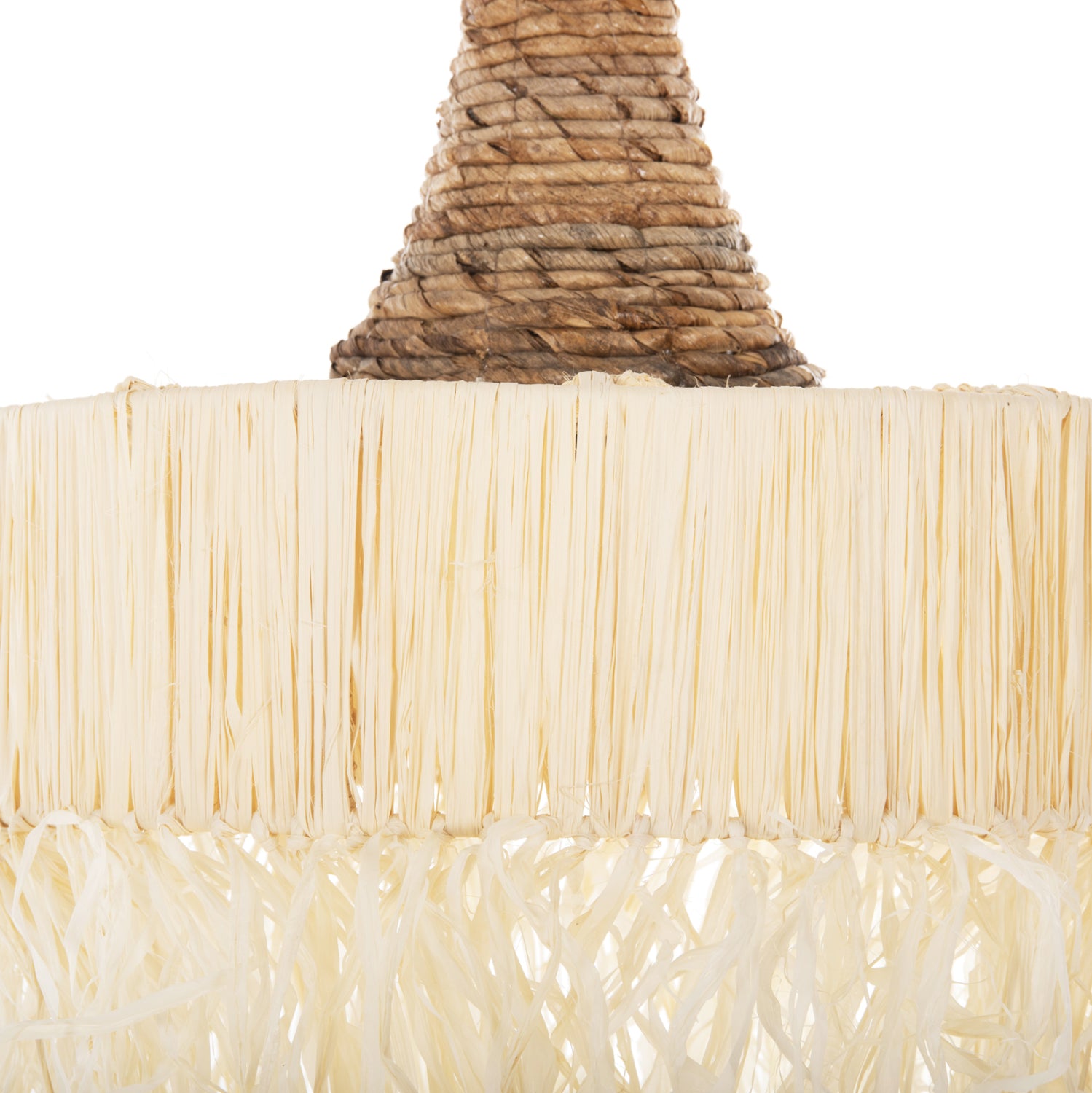 Висяща лампа  въже и палмови влакна ф41x155cm.