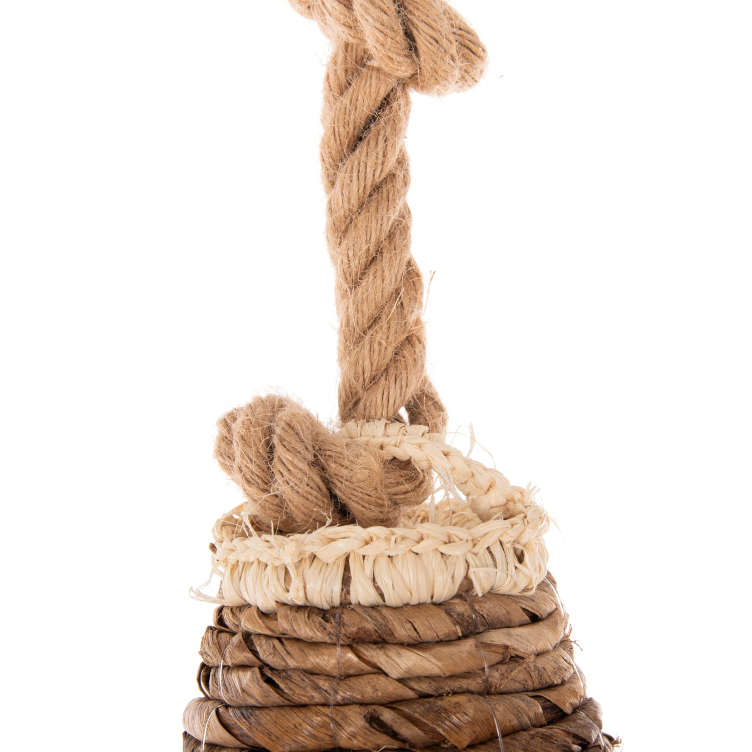 Висяща лампа  въже и палмови влакна ф41x155cm.